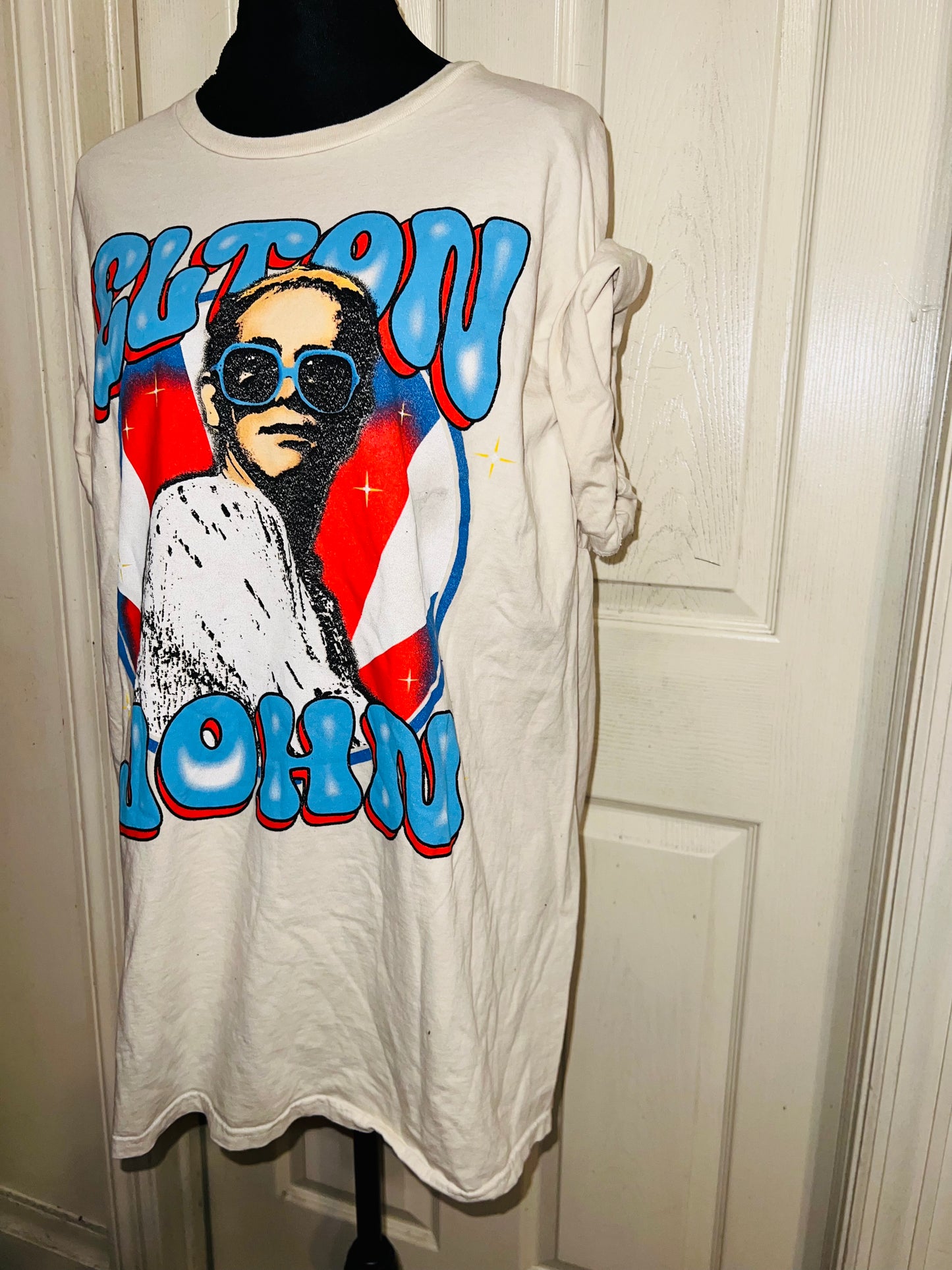 Elton John Oversized Distressed Tee