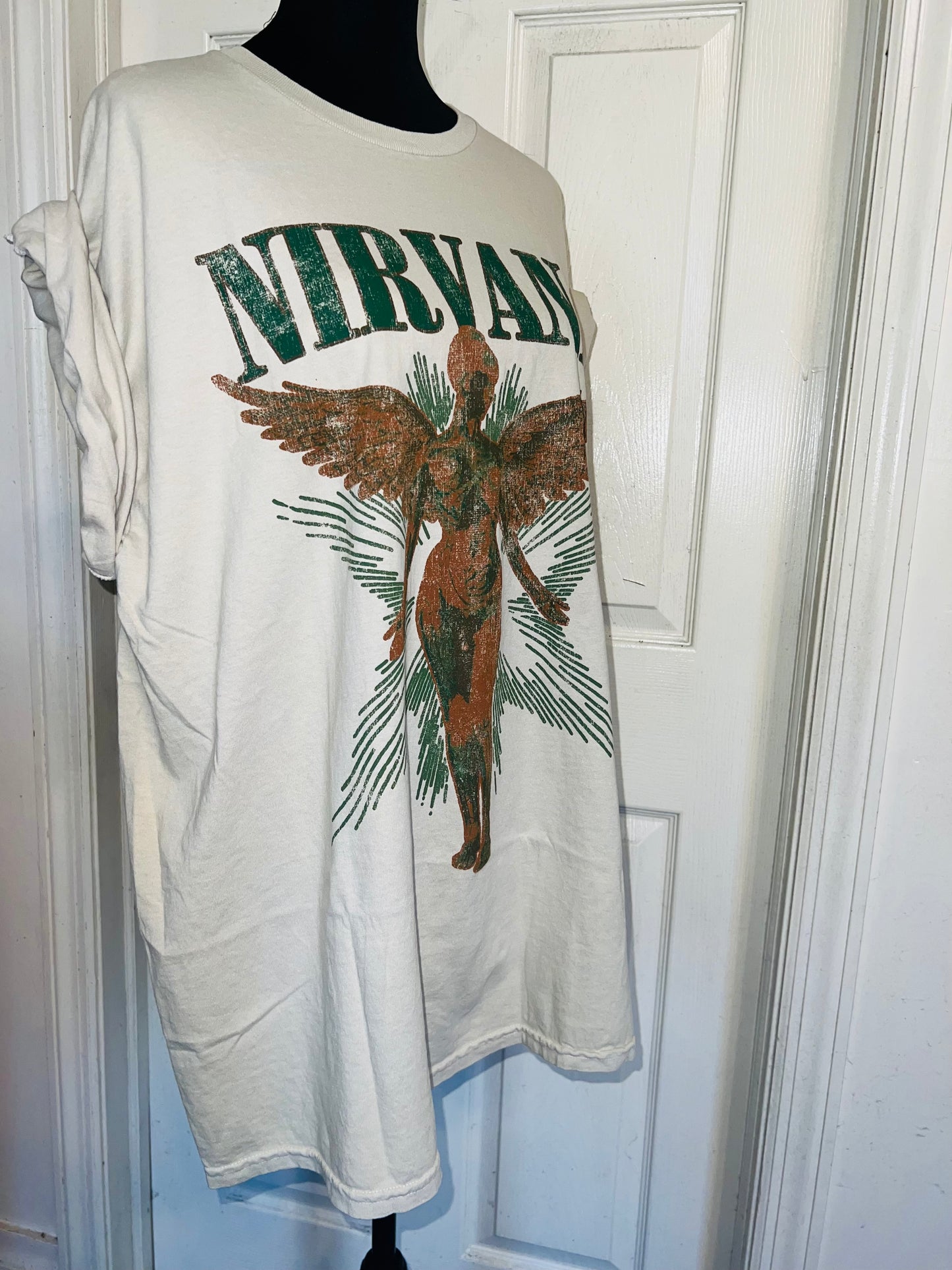 Nirvana Double Sided Oversized Distressed Tee