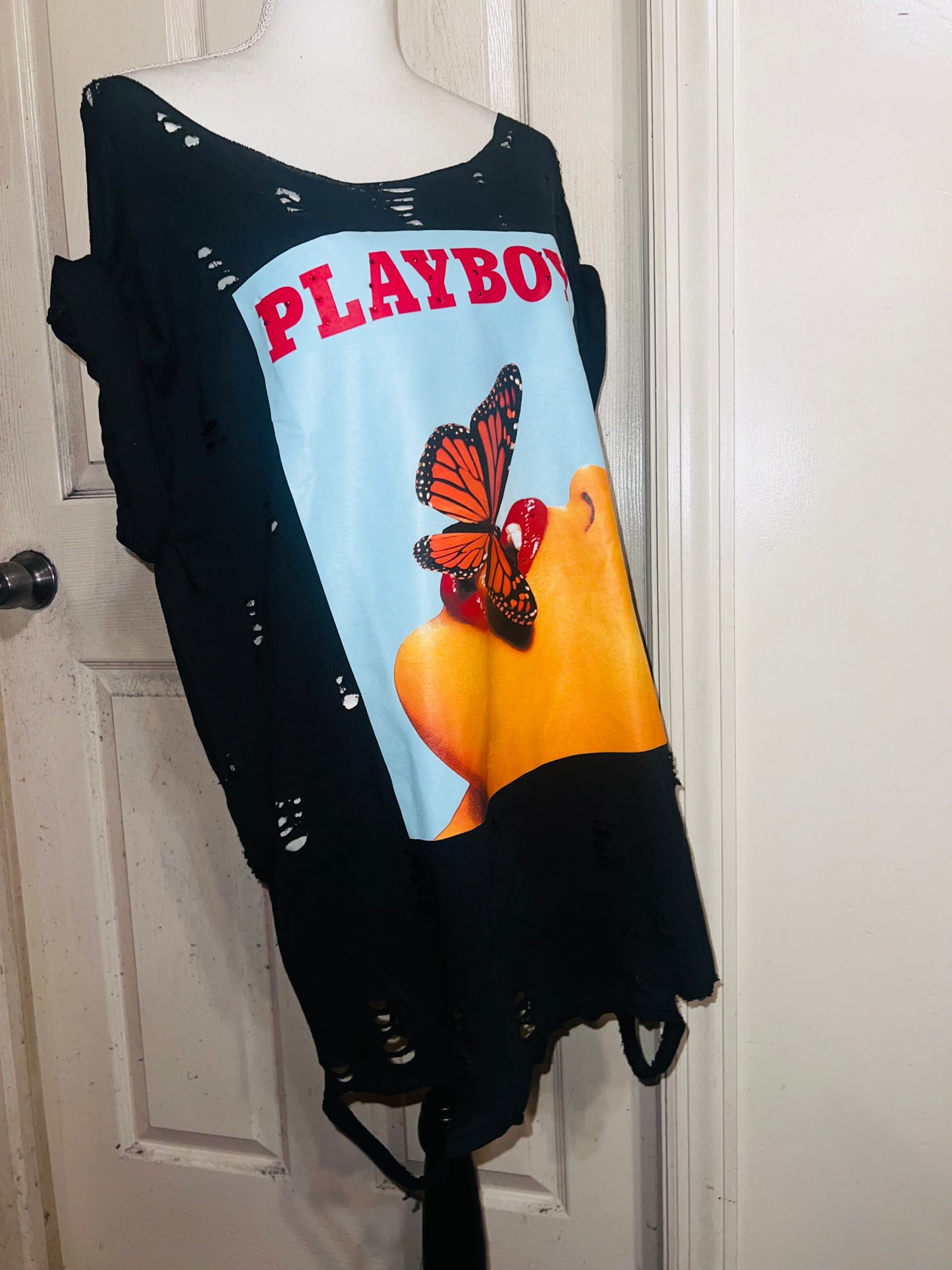 Playboy Oversized Distressed Tee