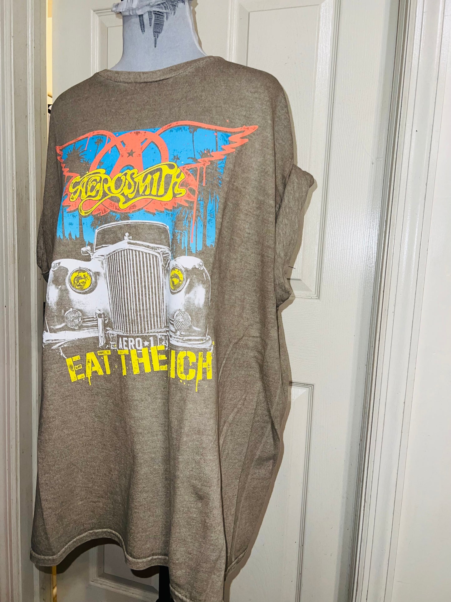 Aerosmith “Eat the Rich” Oversized Distressed Tee