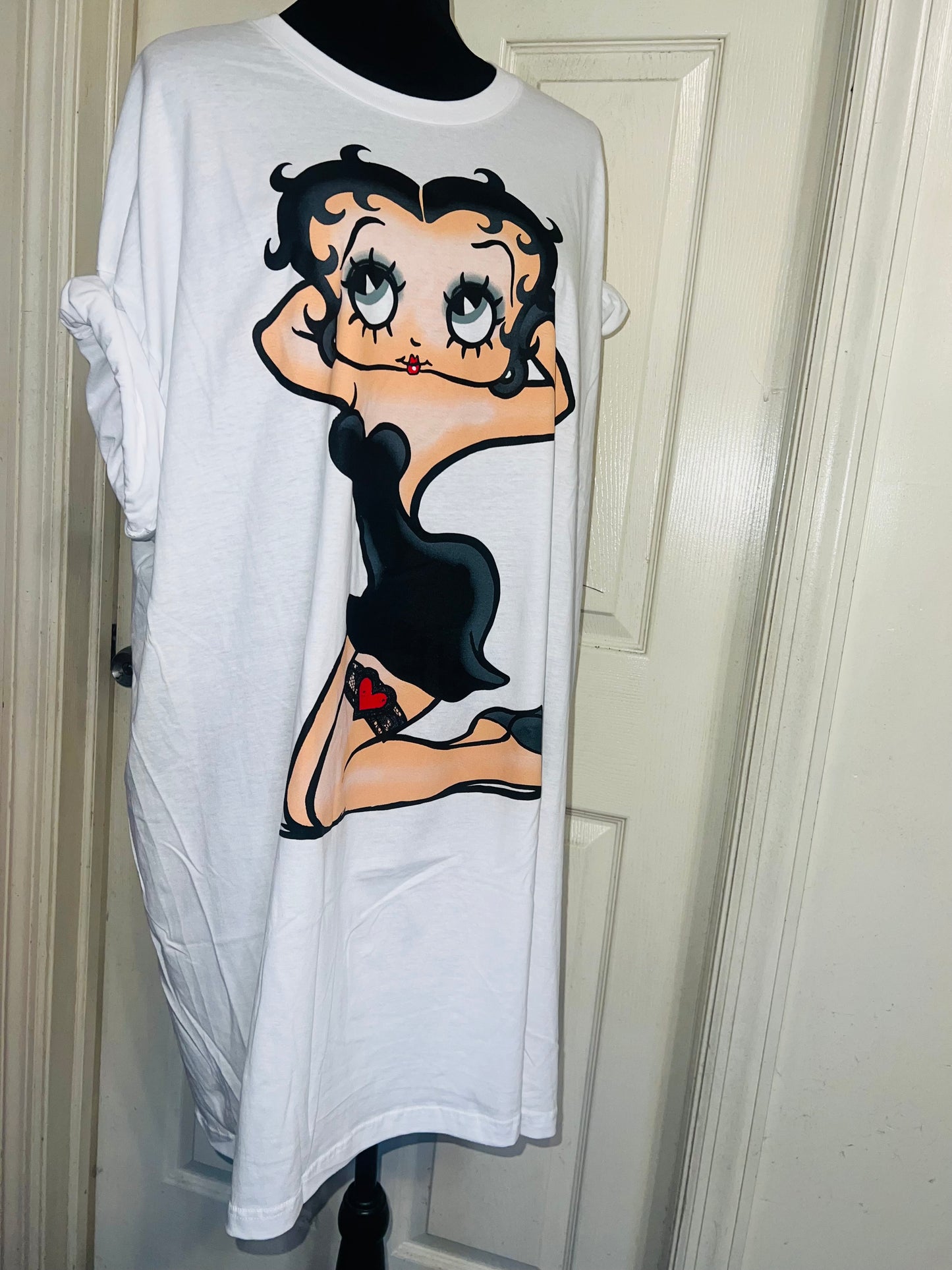 Betty Boop Oversized Distressed T-Shirt Dress