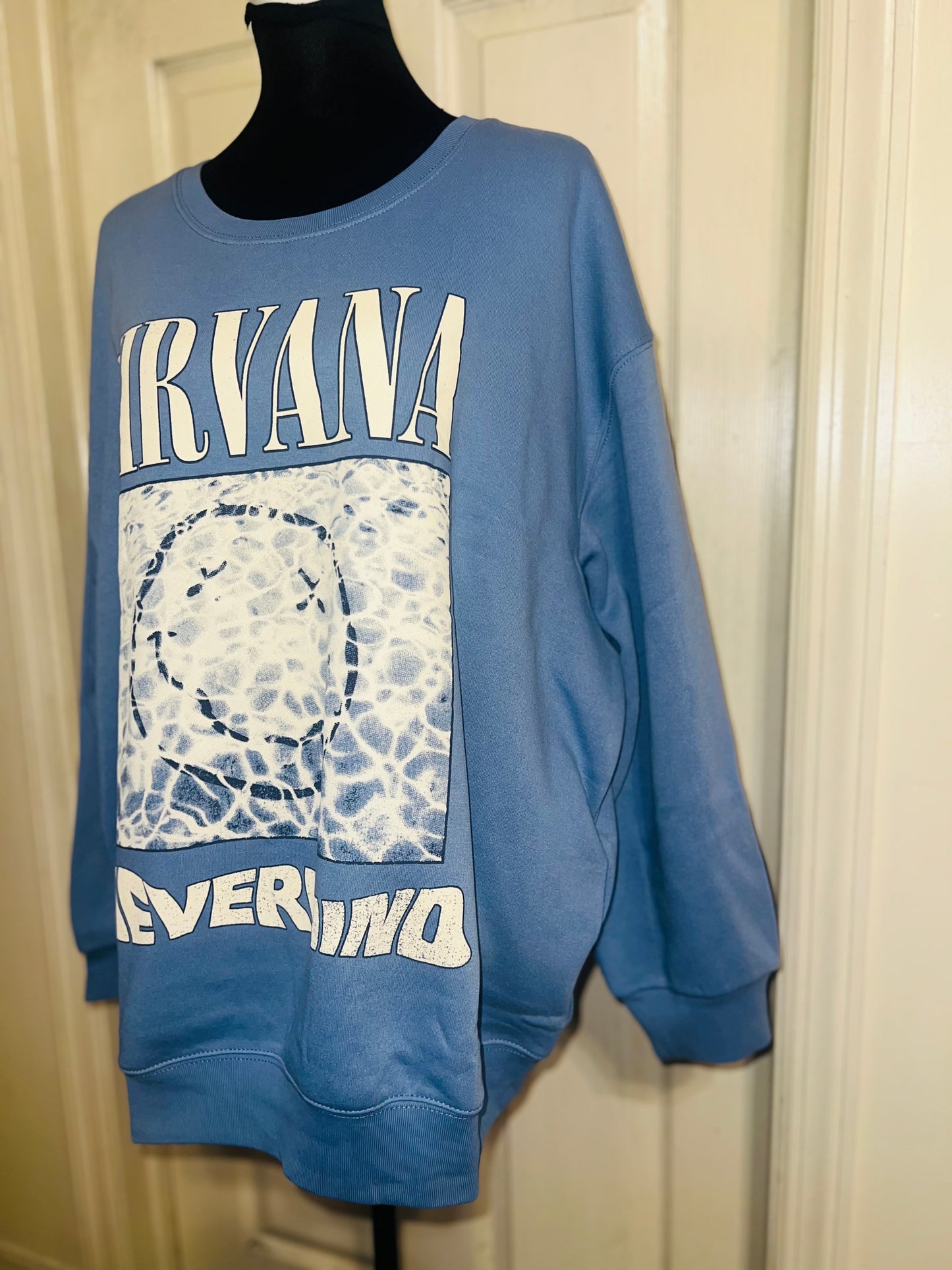 Nirvana Double Sided Oversized Distressed Sweatshirt