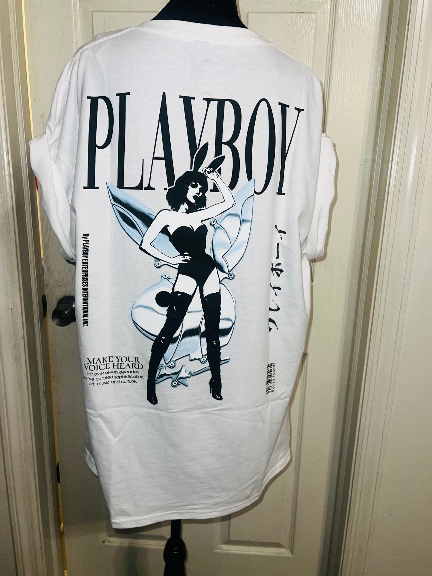 Playboy Double Sided Oversized Distressed Tee