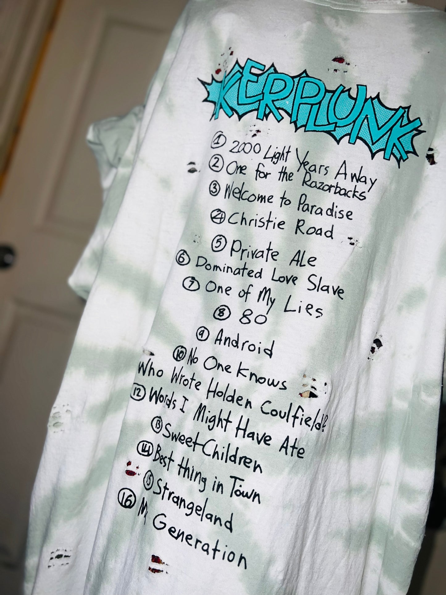 Green Day Tie Dye Double Sided Distressed Tee
