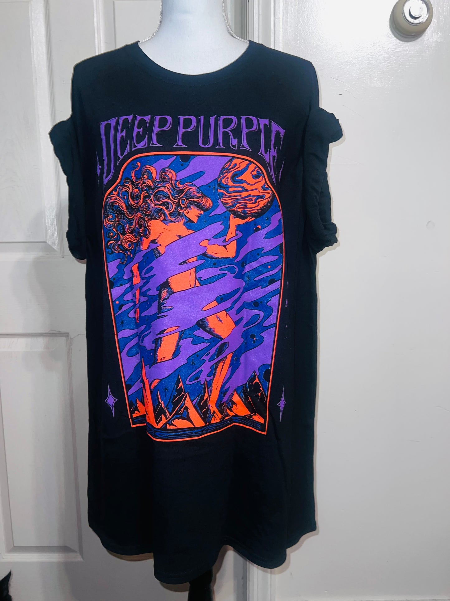 Deep Purple Oversized Distressed Tee
