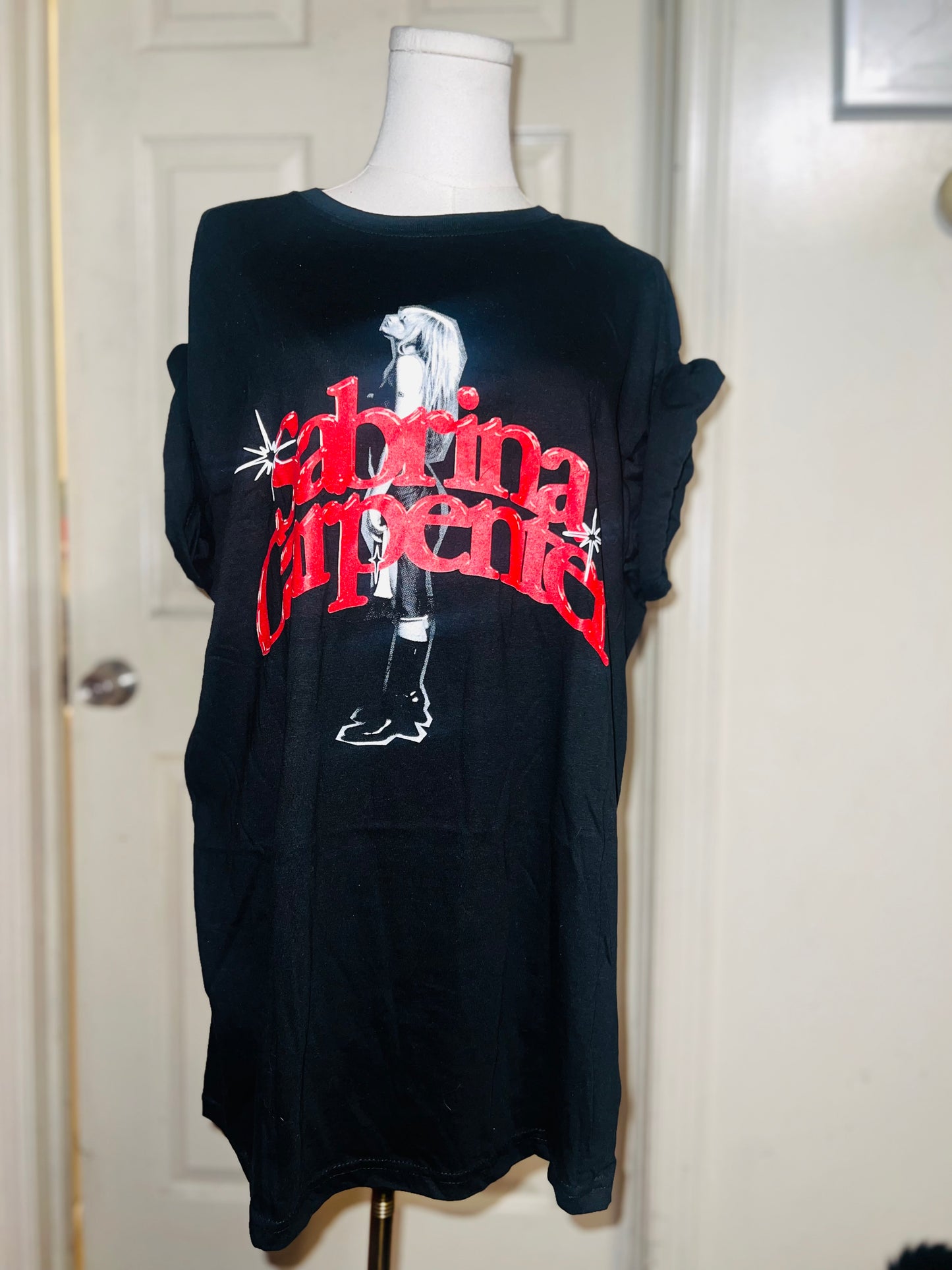 Sabrina Carpenter Oversized Distressed Tee