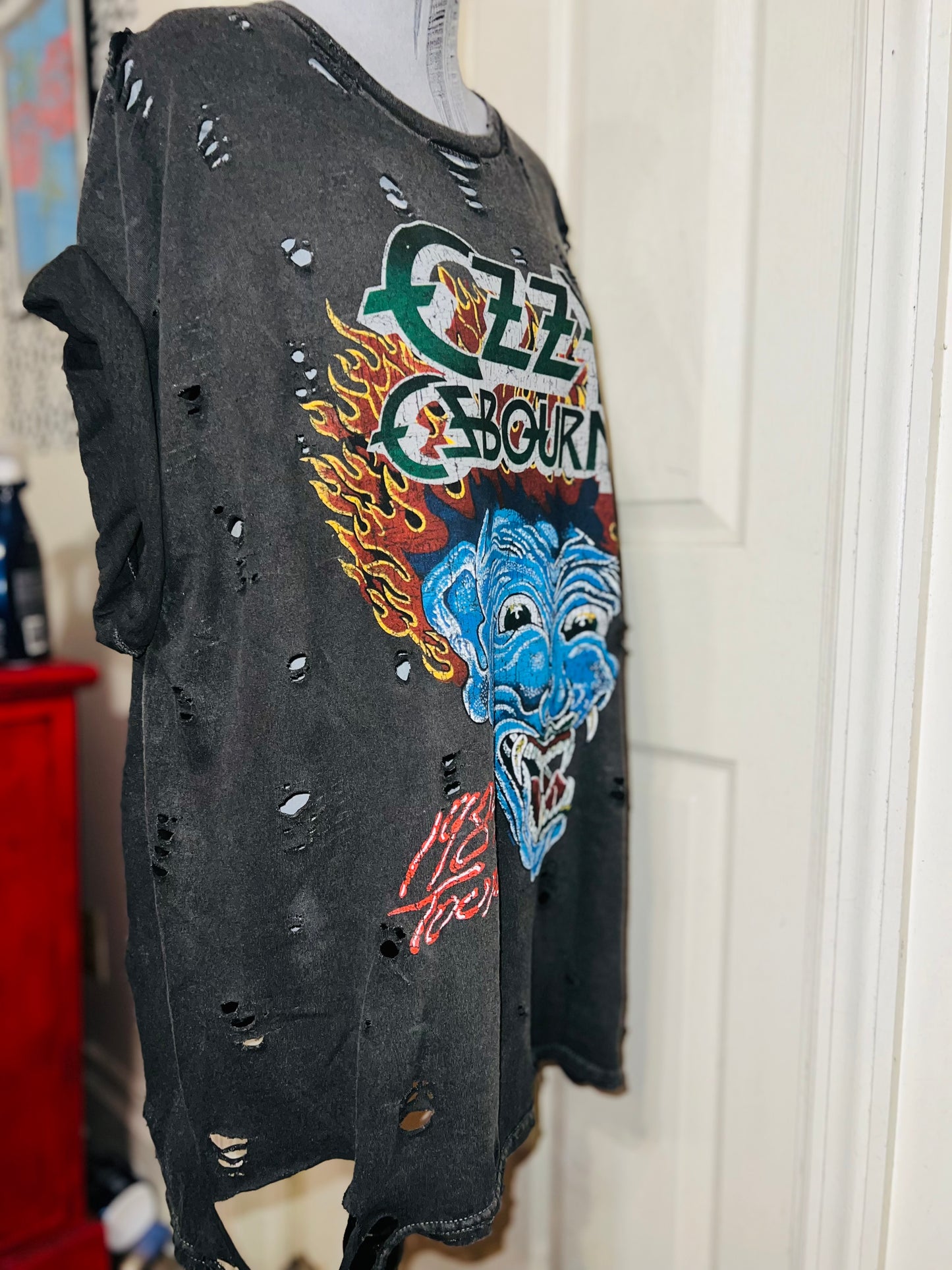 Ozzy Osbourne Double Sided Oversized Distressed Tee
