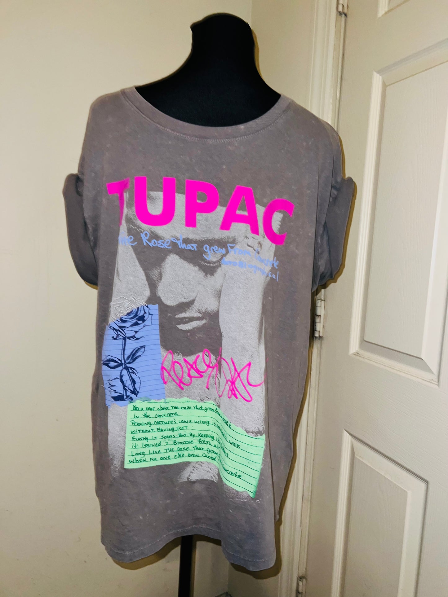 Tupac Double Sided Oversized Distressed Tee