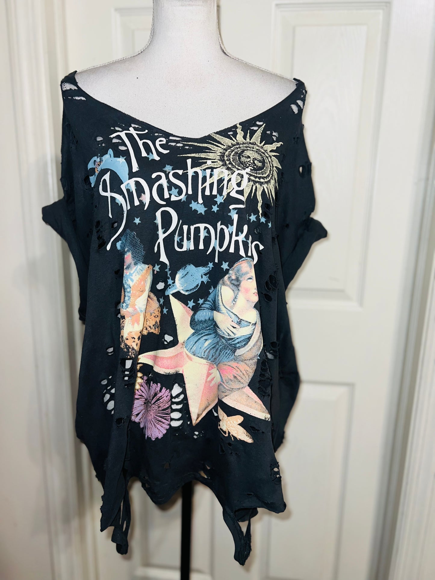 Smashing Pumpkins Double Sided Oversized Distressed Tee