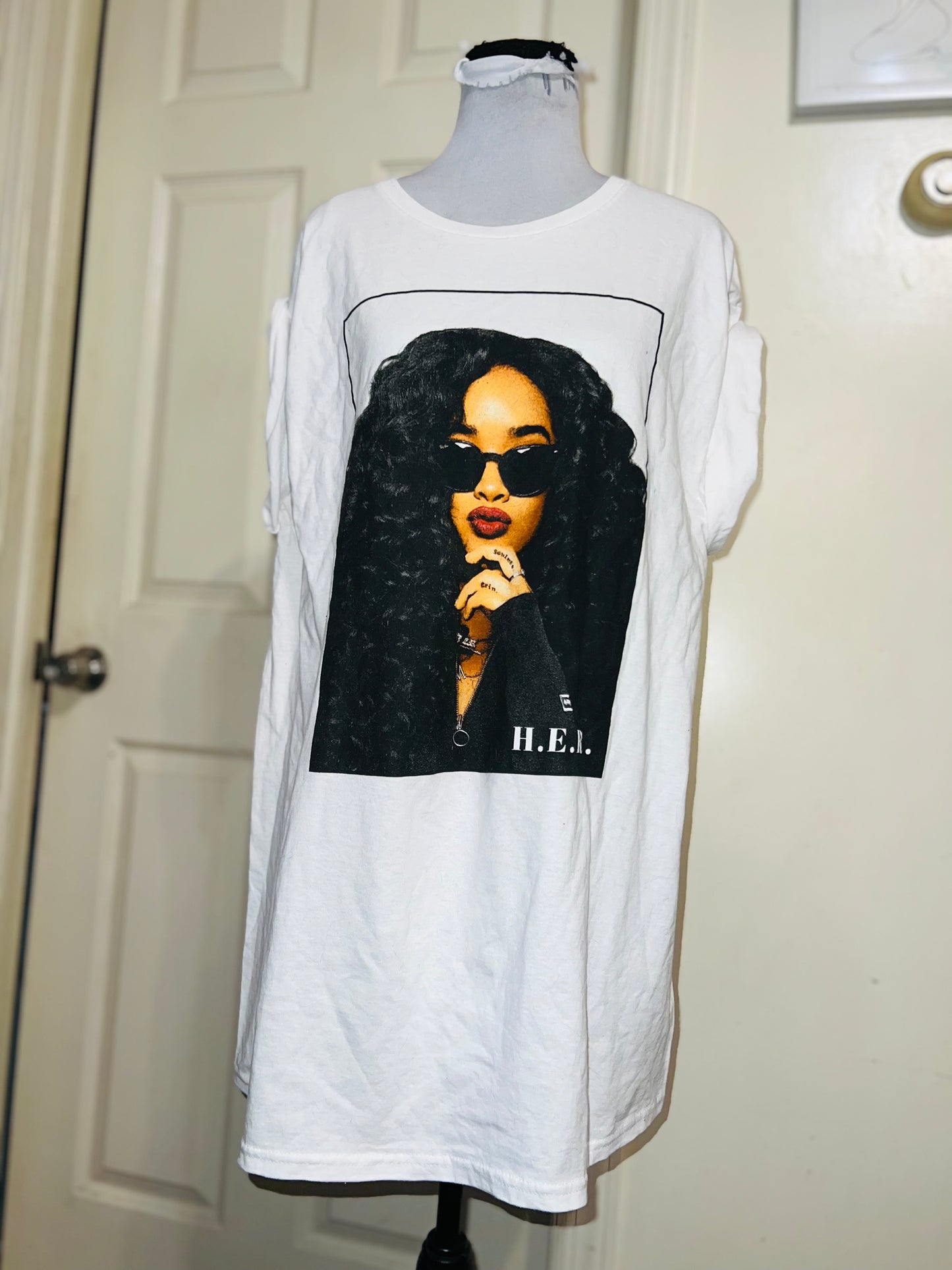 H.E.R. Oversized Distressed Tee