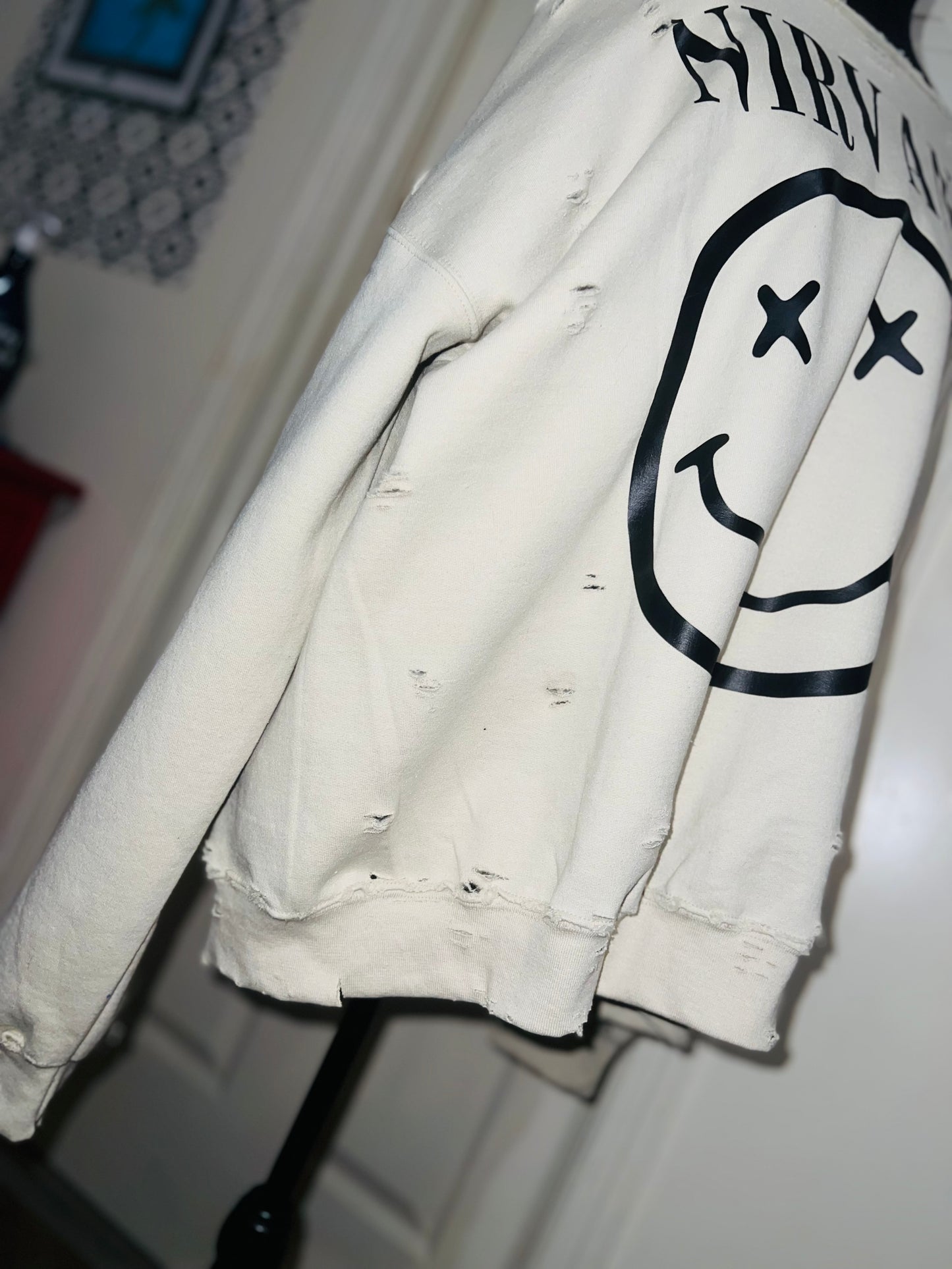 Nirvana Oversized Distressed Sweatshirt