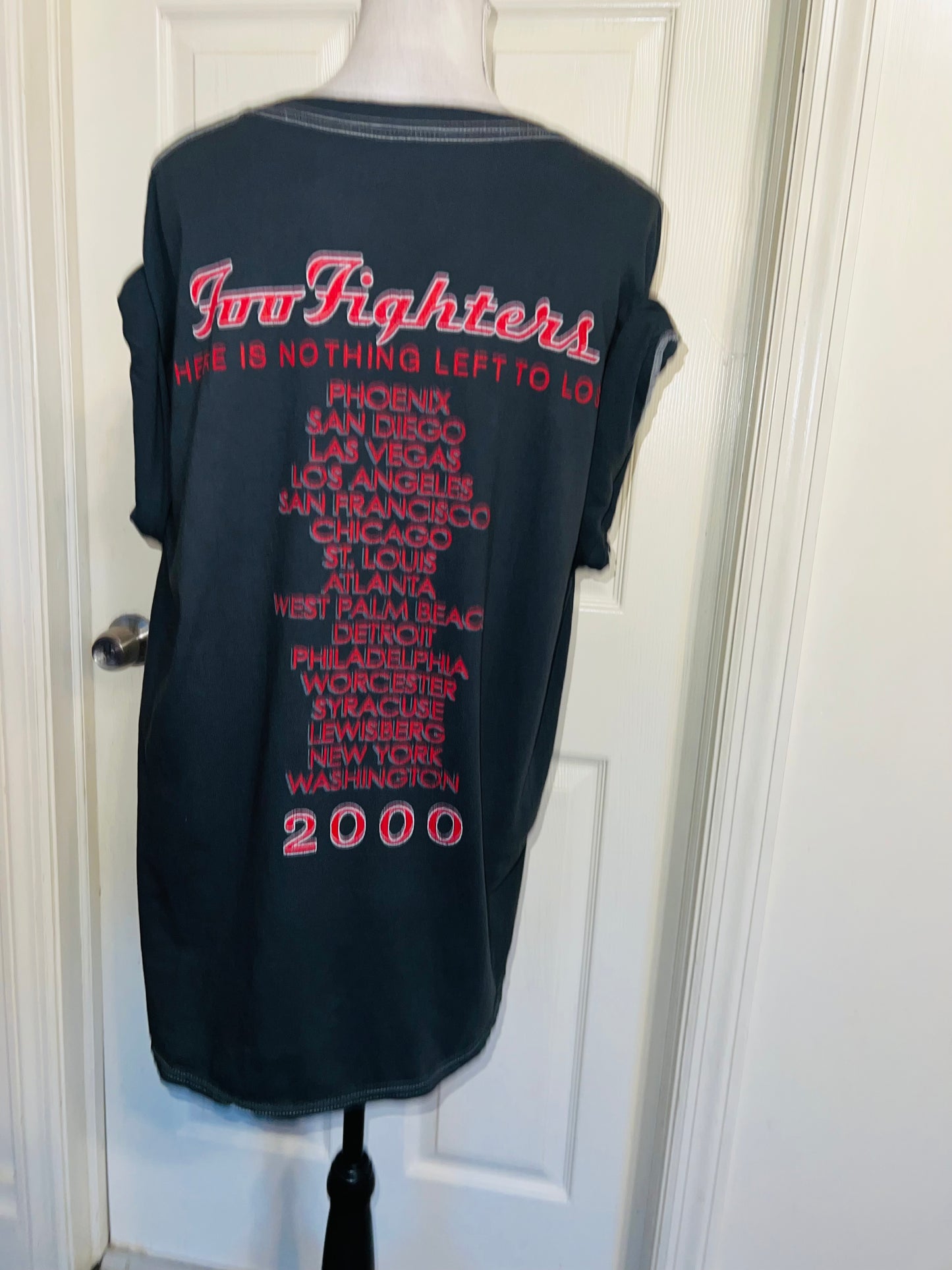 Foo Fighters Double Sided Oversized Distressed Tee