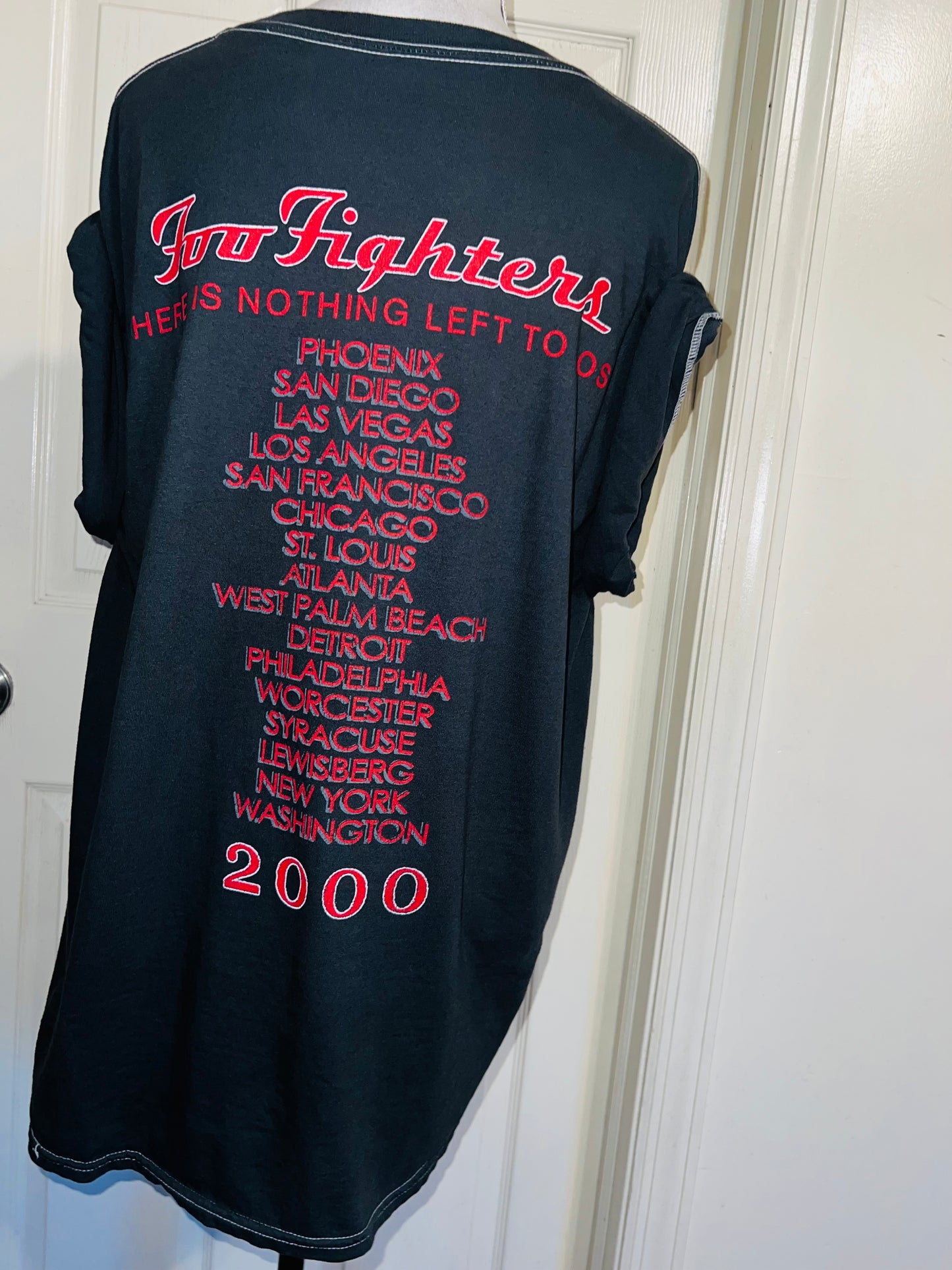 Foo Fighters Double Sided Oversized Distressed Tee