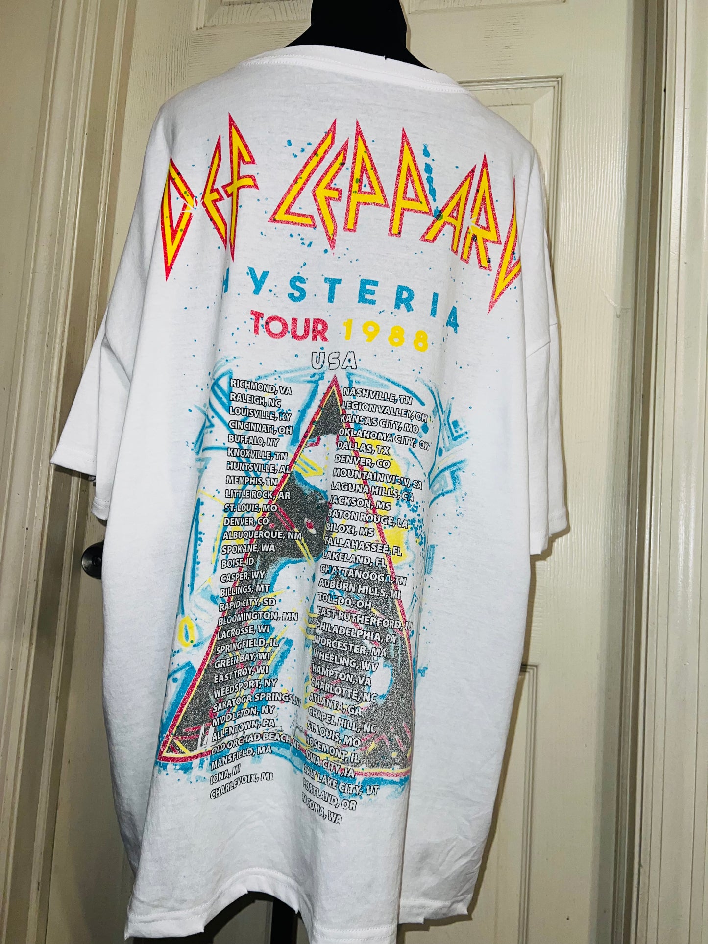 Def Leppard Double Sided Oversized Distressed Tee