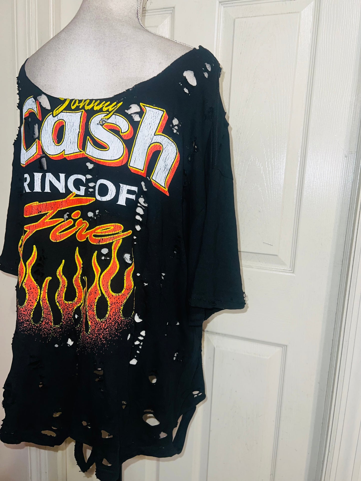 Johnny Cash Double Sided Oversized Distressed Tee