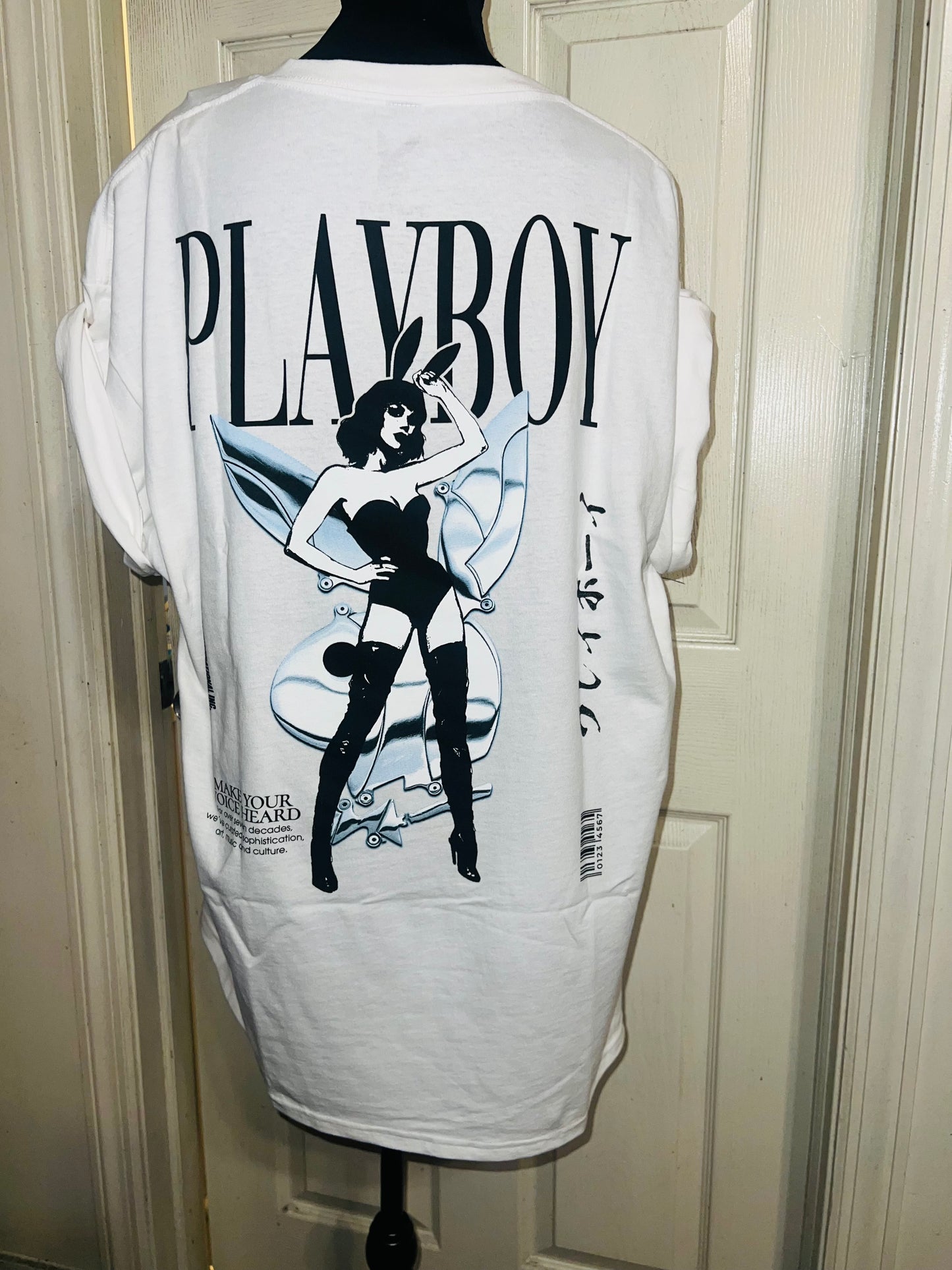 Playboy Double Sided Oversized Distressed Tee