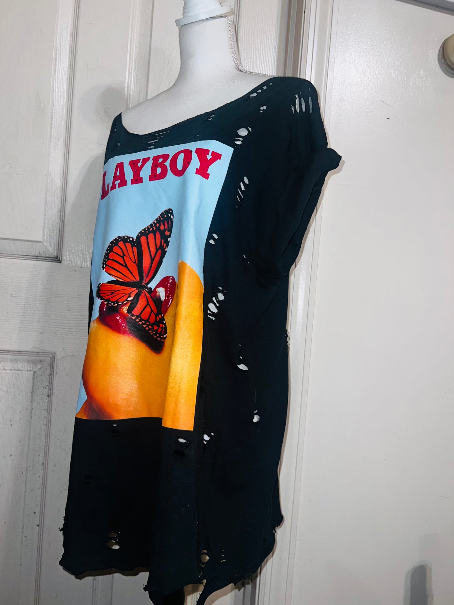 Playboy Oversized Distressed Tee