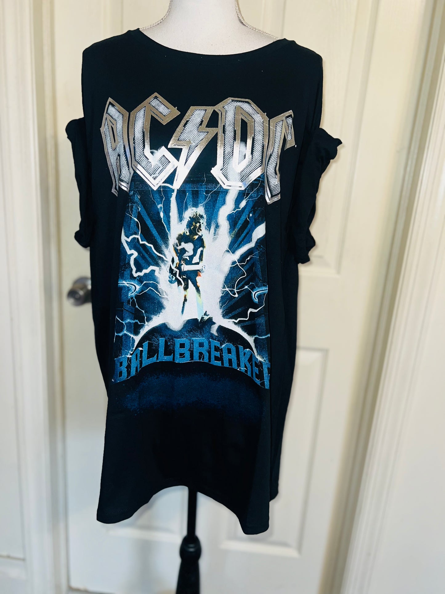 AC/DC Double Sided Oversized Distressed Tee