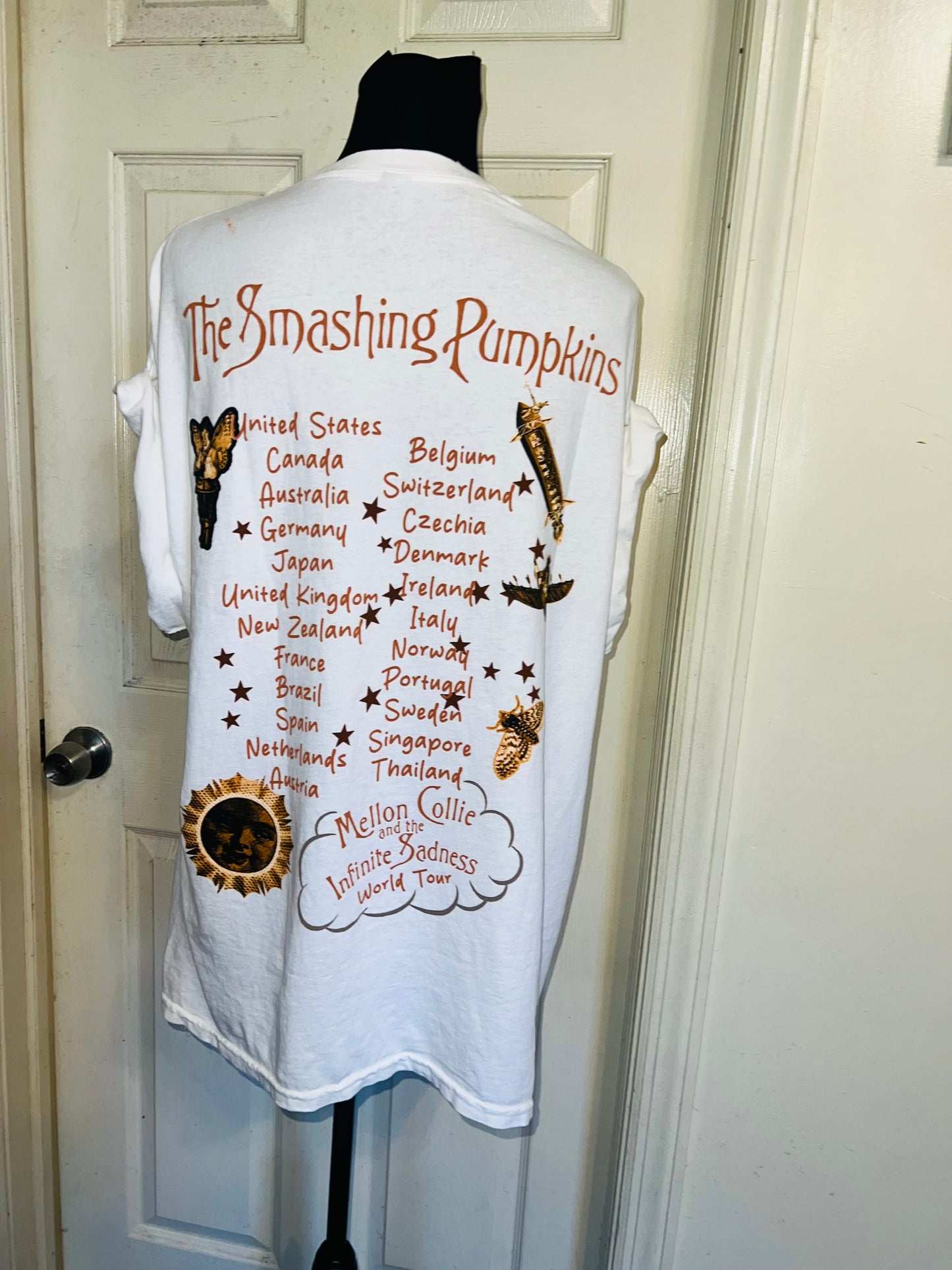 The Smashing Pumpkins Double Sided Oversized Distressed Tee