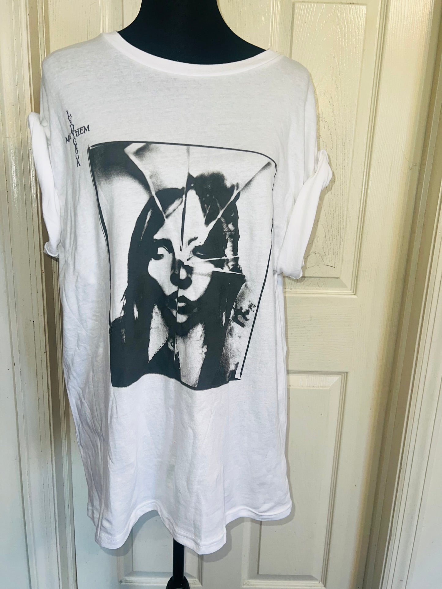 Lady Gaga Oversized Distressed Tee