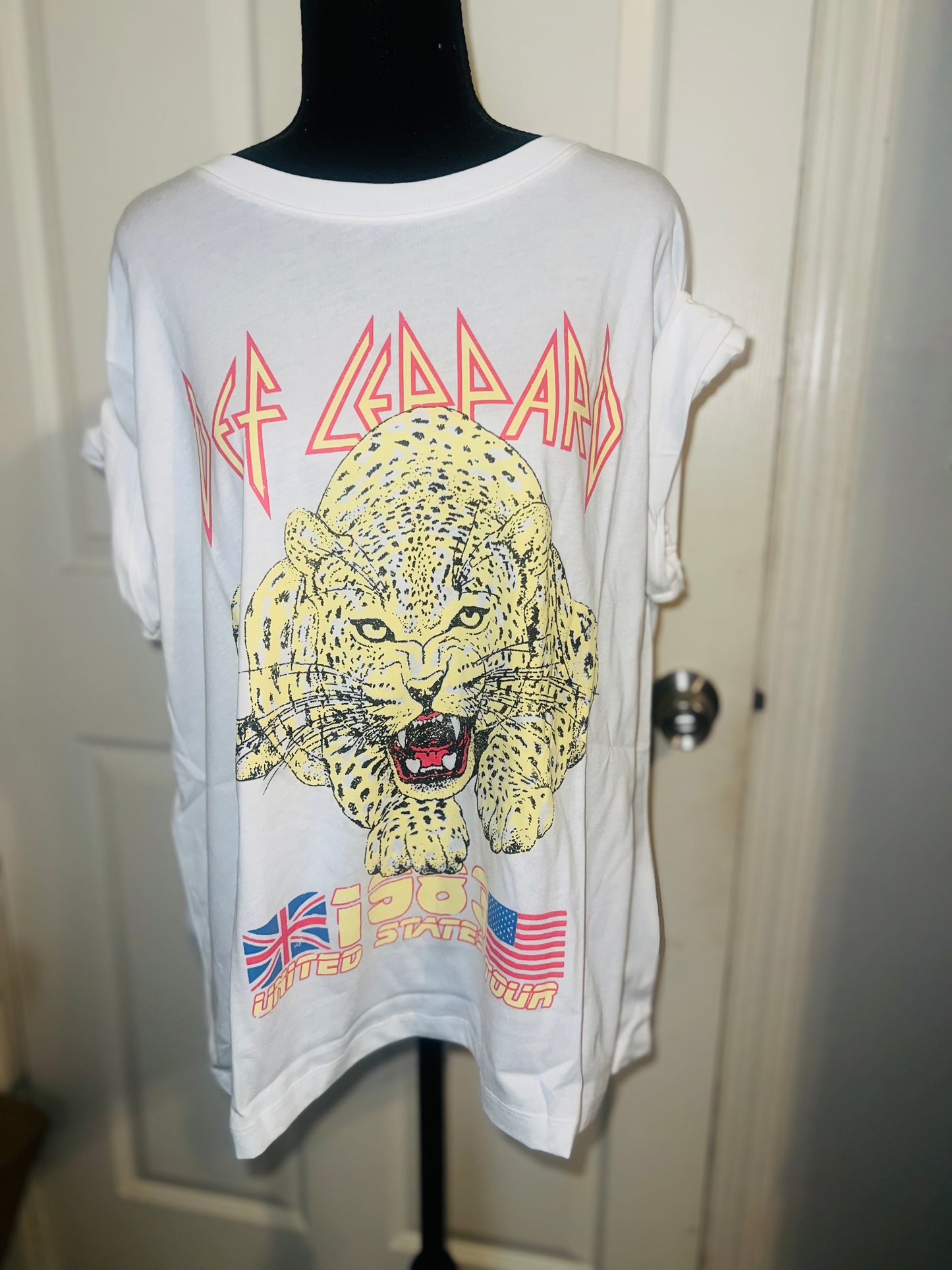 Def Leppard Oversized Distressed Tee