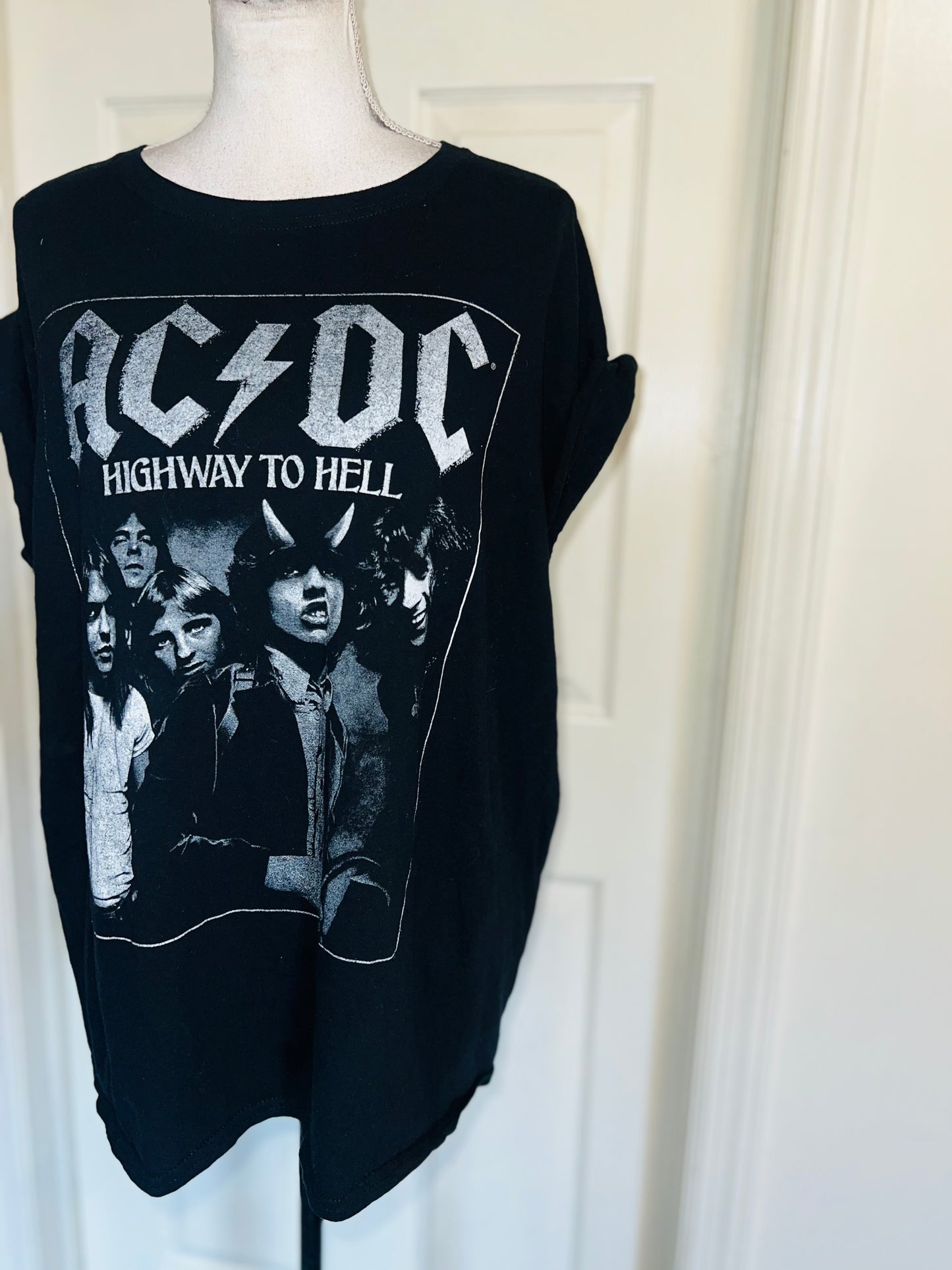 AC/DC Highway to Hell Distressed Oversized Tee