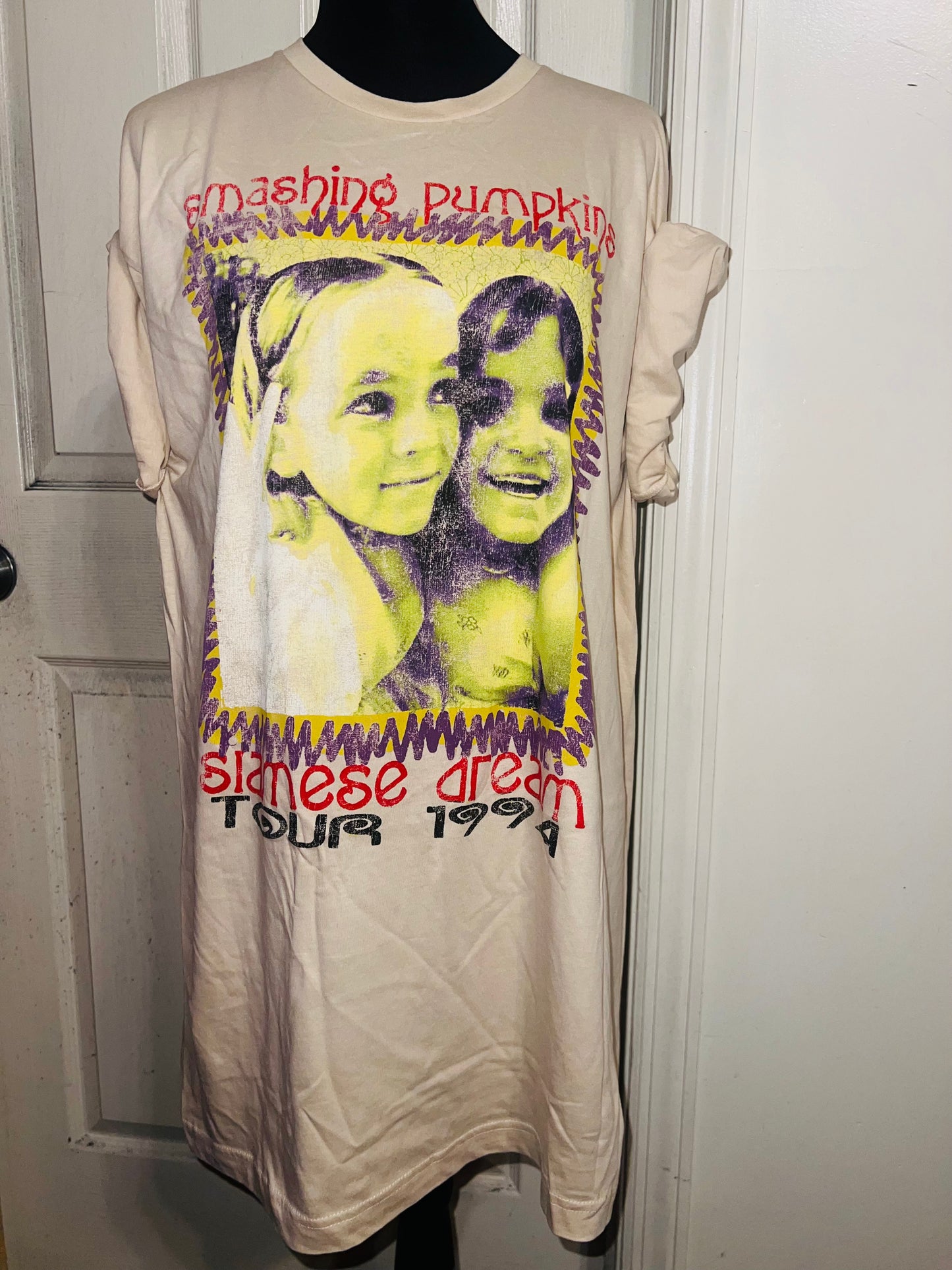 The Smashing Pumpkins Double Sided Oversized Distressed Tee