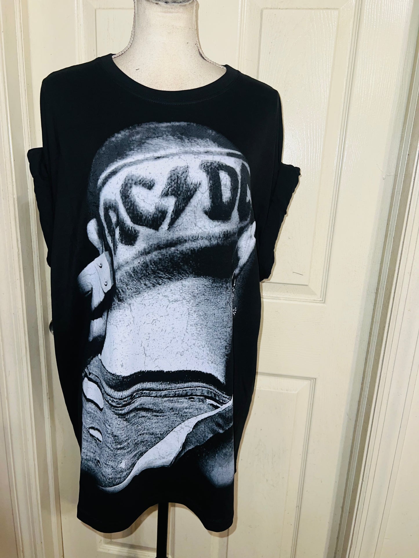 AC/DC Oversized Distressed Tee
