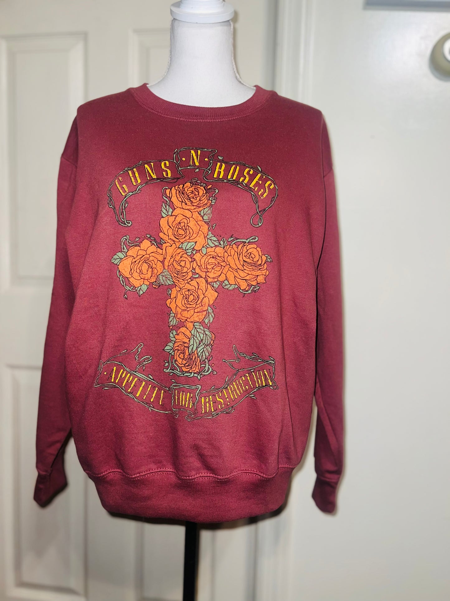 Guns N’ Roses Oversized Distressed Sweatshirt