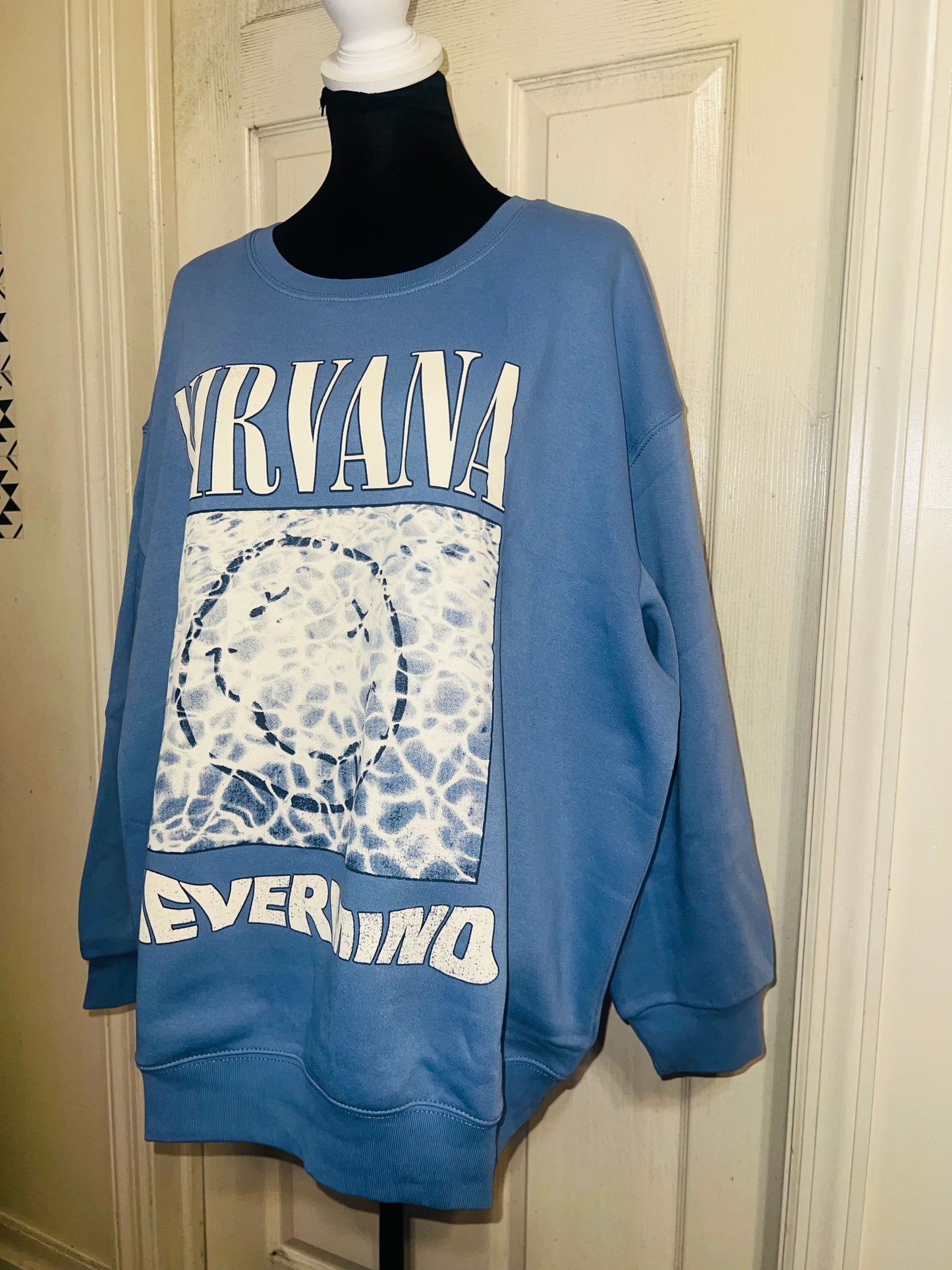 Nirvana Double Sided Oversized Distressed Sweatshirt
