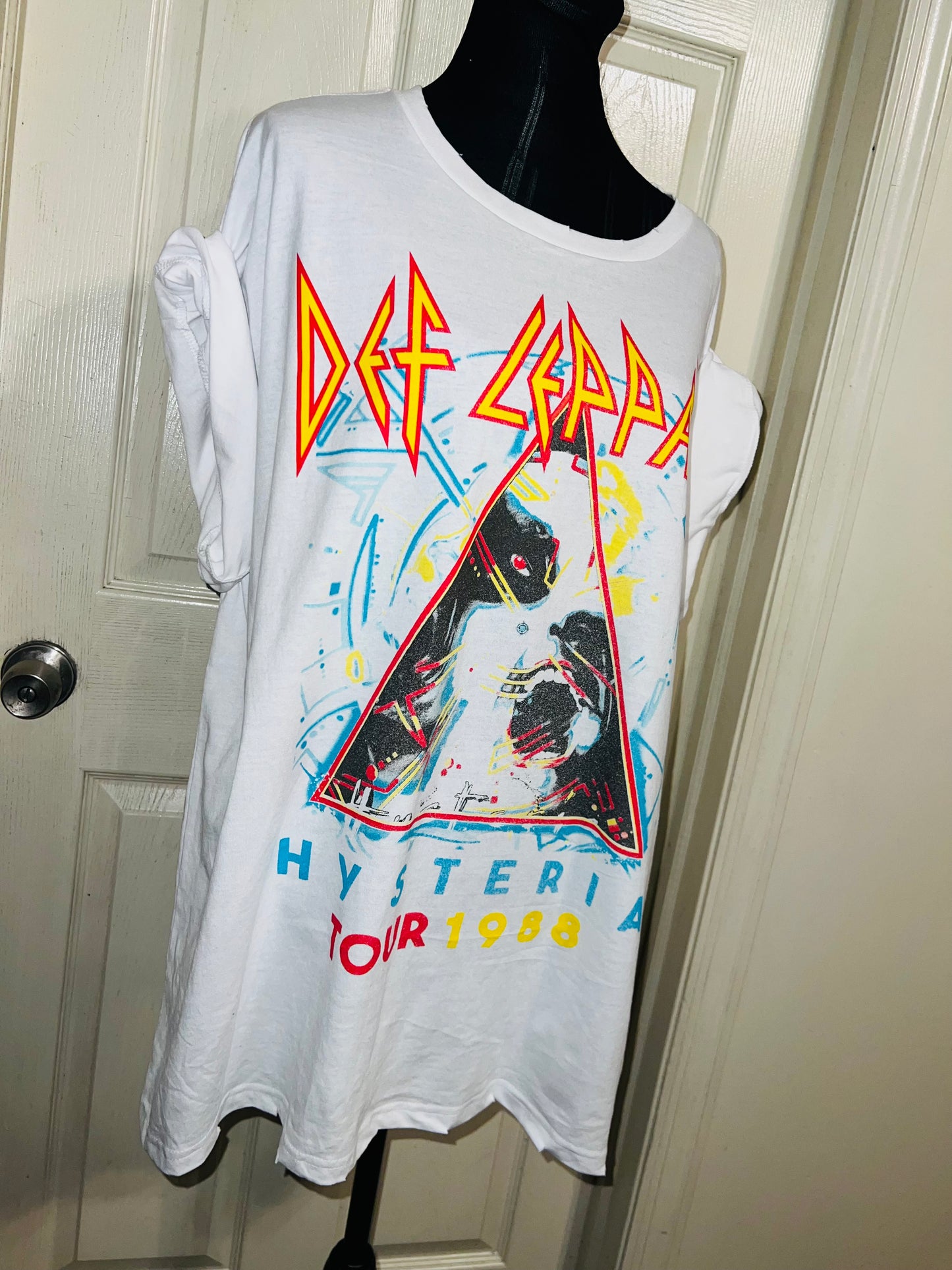 Def Leppard Double Sided Oversized Distressed Tee