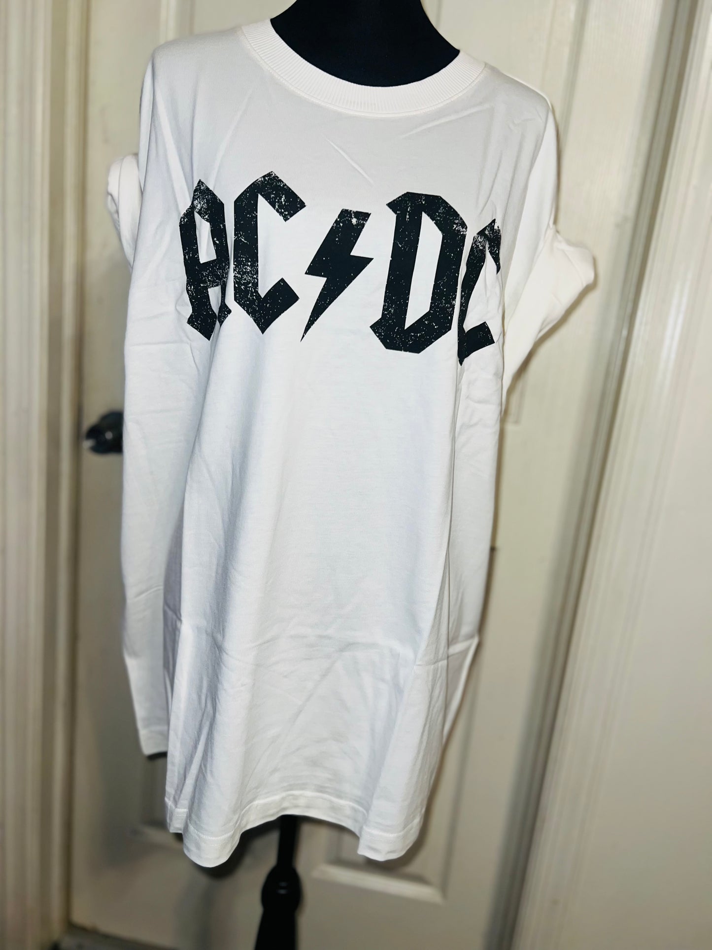AC/DC Oversized Distressed Tee