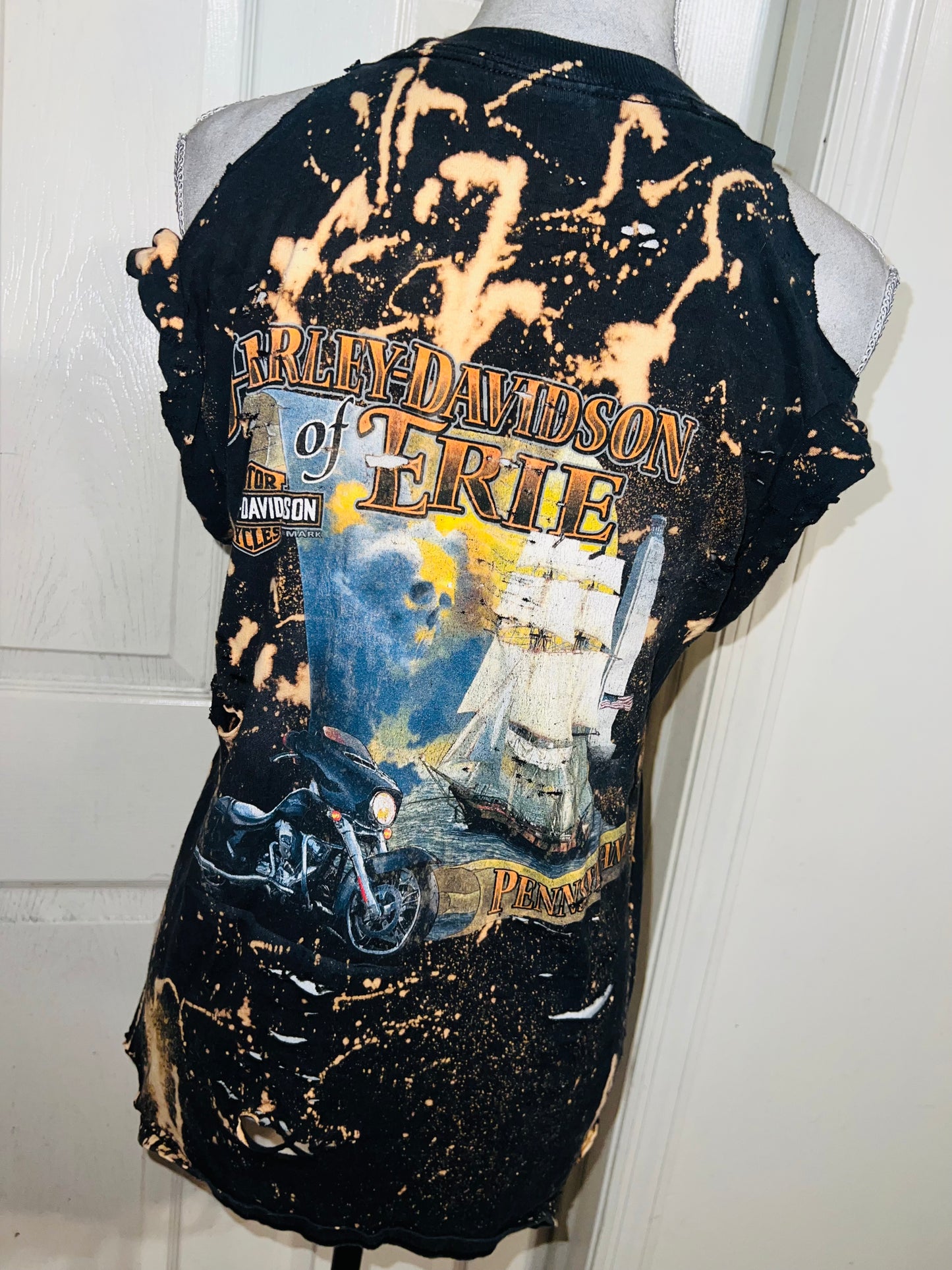 Harley Davidson Bleached Double Sided Distressed Tee