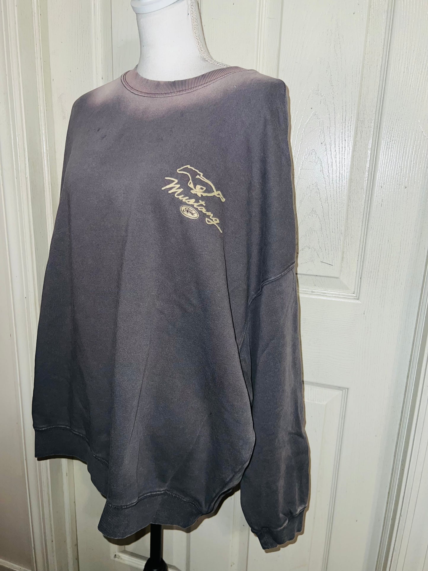 Ford Mustang Double Sided Oversized Distressed Sweatshirt