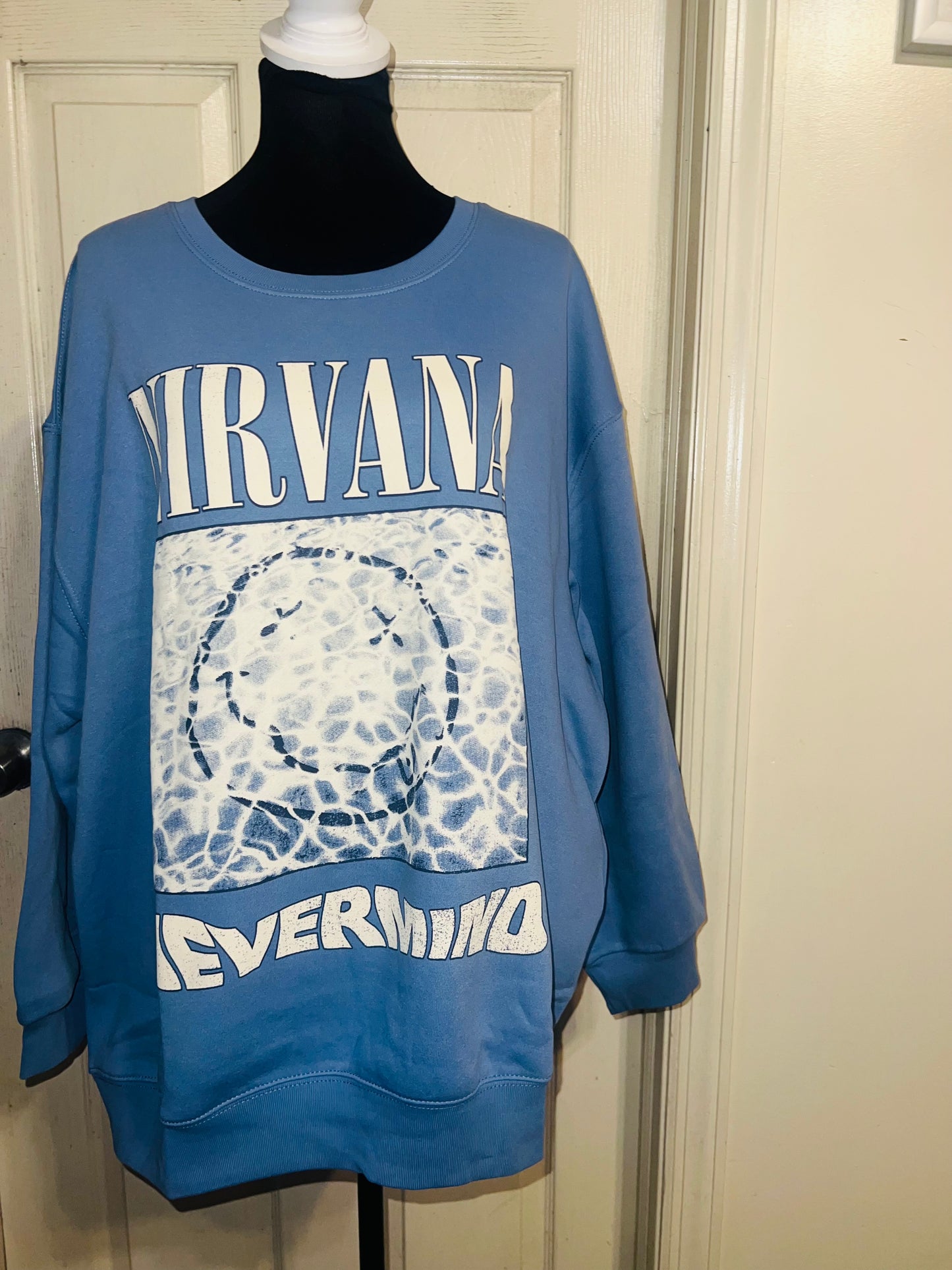 Nirvana Double Sided Oversized Distressed Sweatshirt
