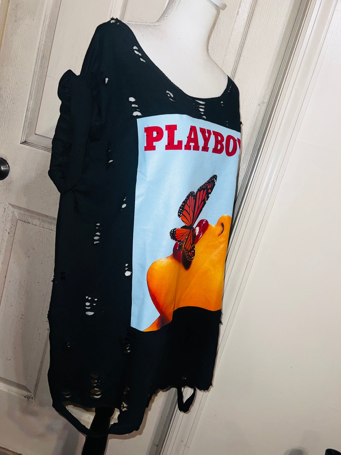 Playboy Oversized Distressed Tee