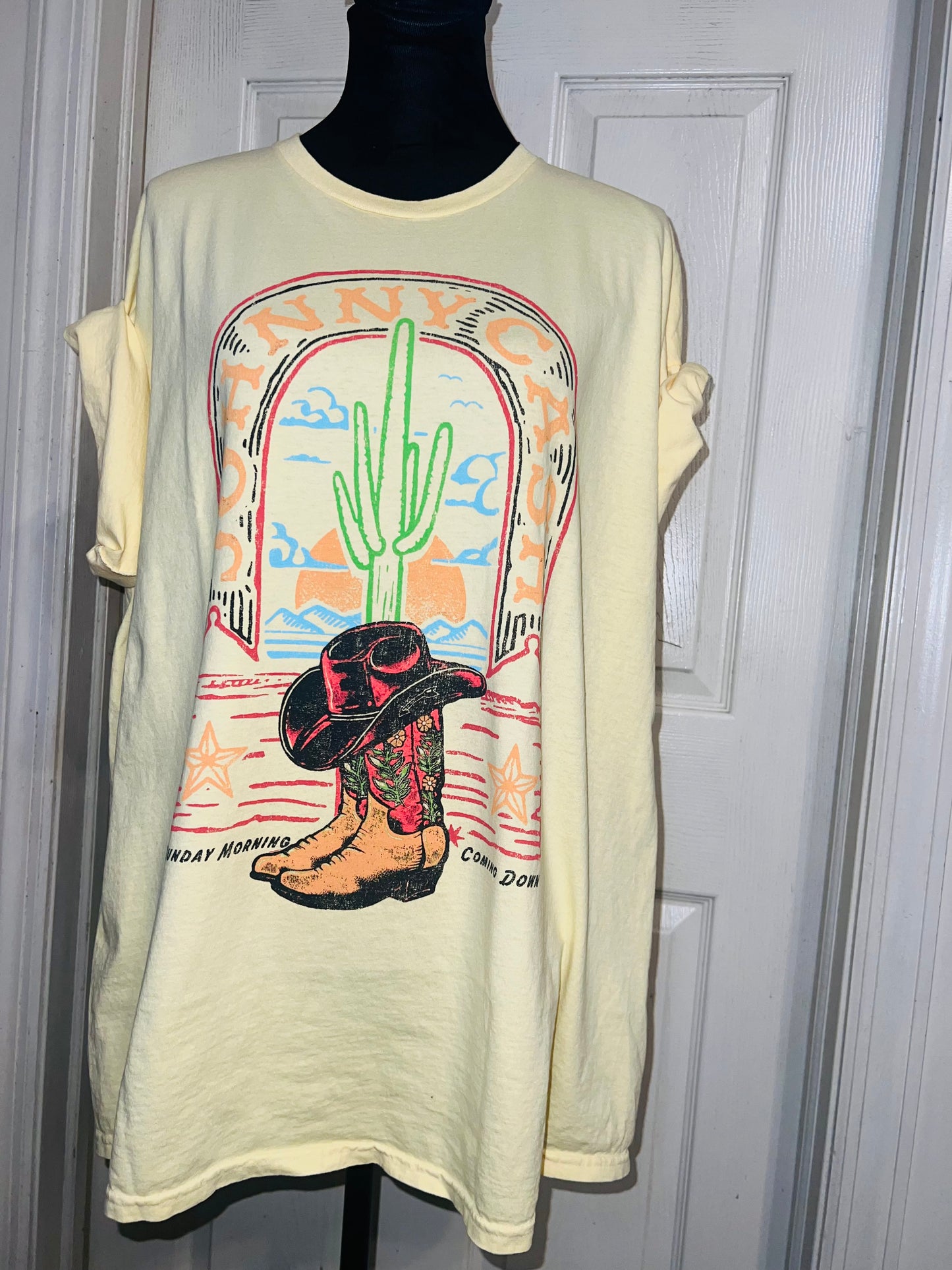 Johnny Cash Oversized Distressed Tee