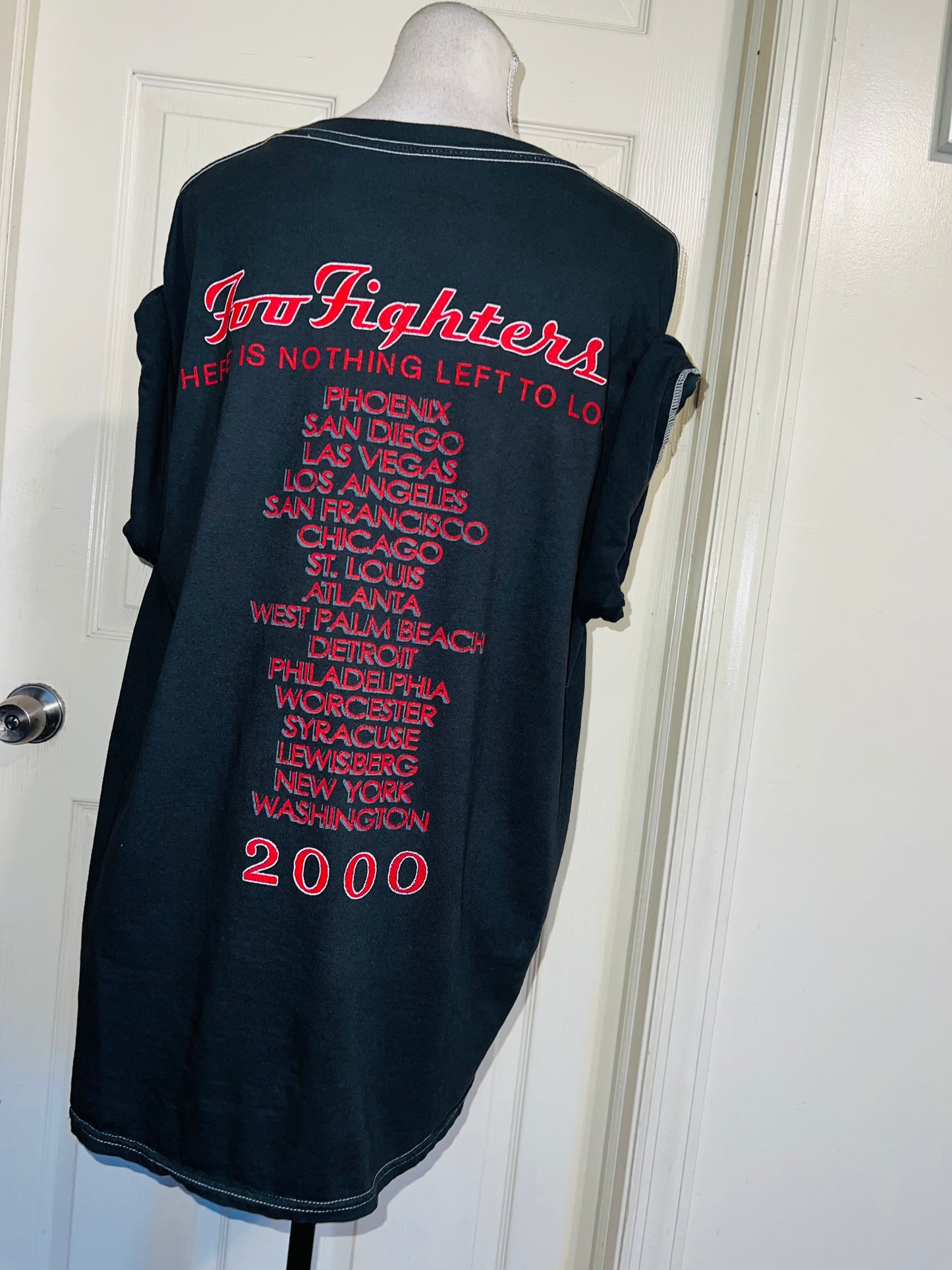 Foo Fighters Double Sided Oversized Distressed Tee