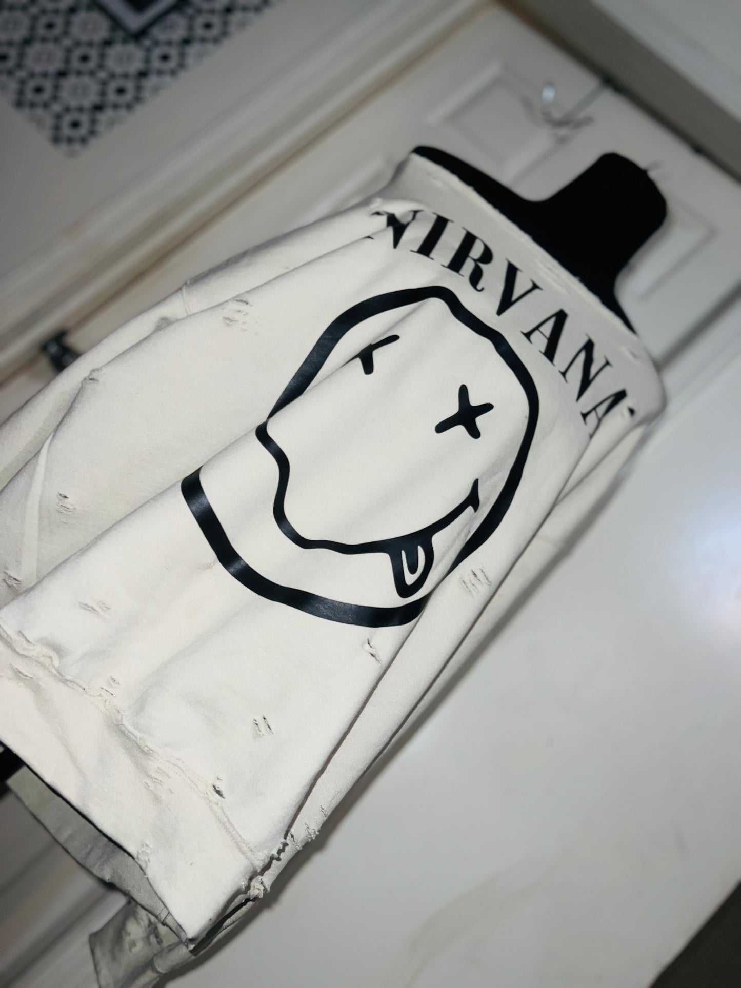 Nirvana Oversized Distressed Sweatshirt