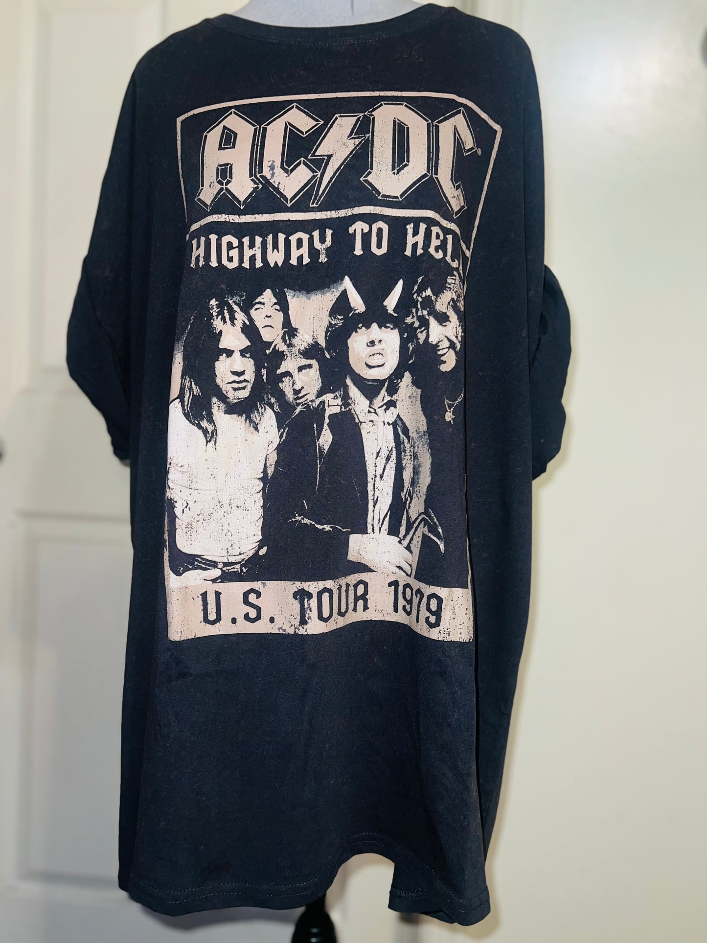 AC/DC Oversized Distressed Tee