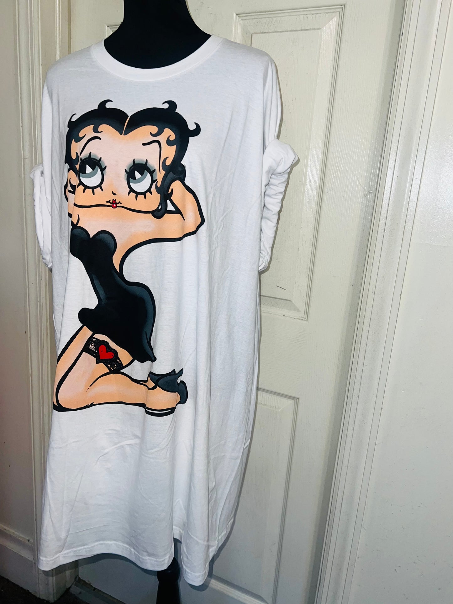 Betty Boop Oversized Distressed T-Shirt Dress