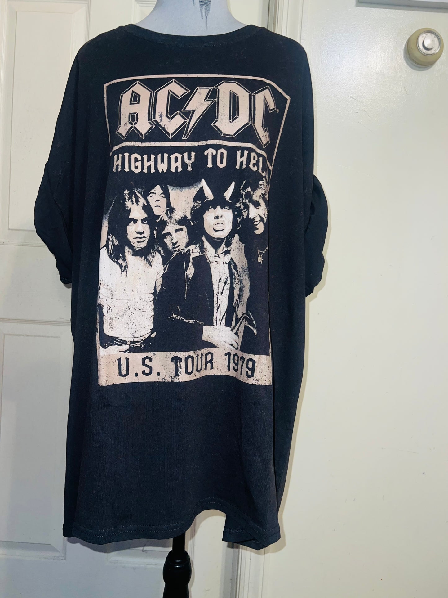 AC/DC Oversized Distressed Tee