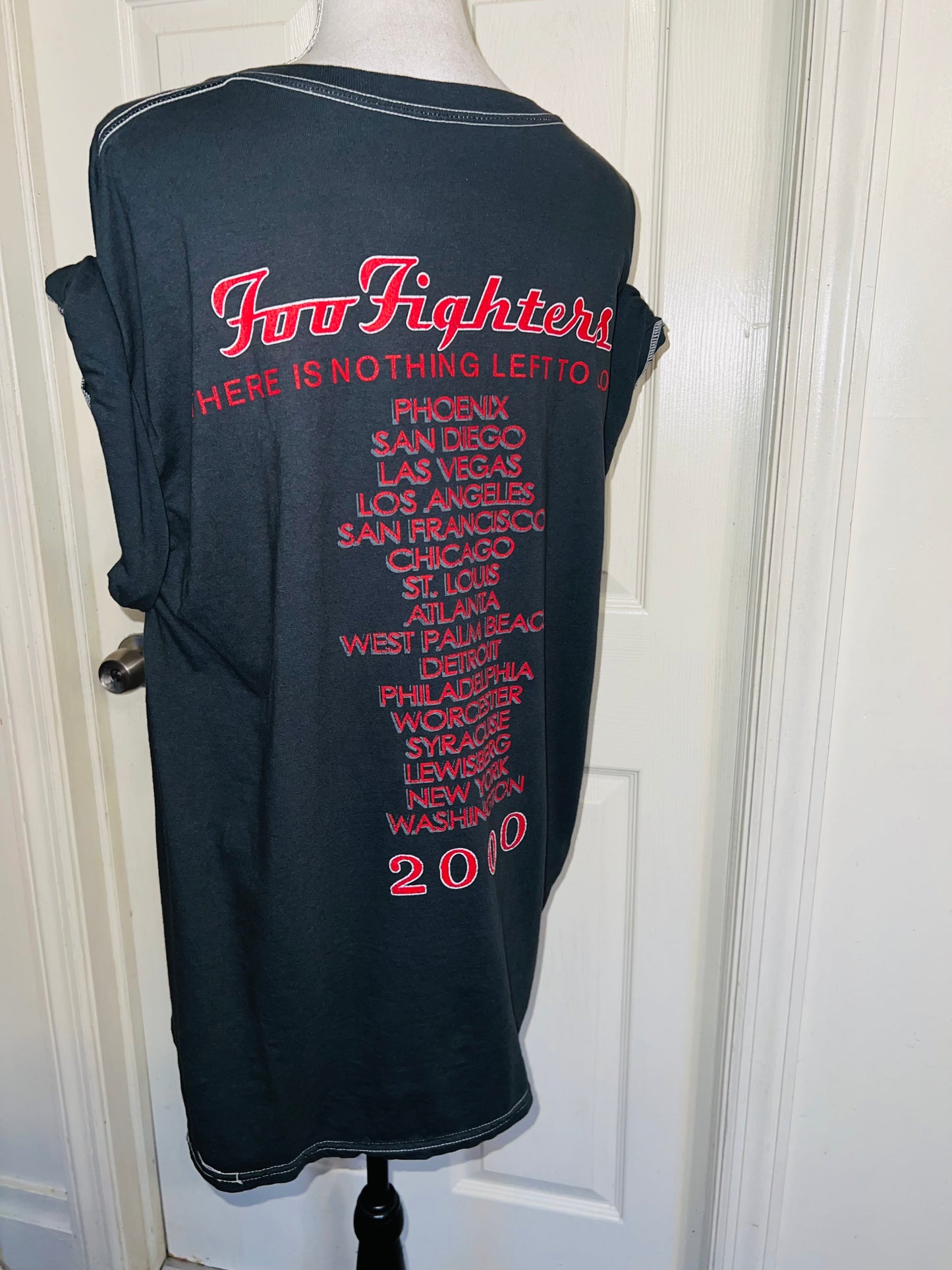 Foo Fighters Double Sided Oversized Distressed Tee