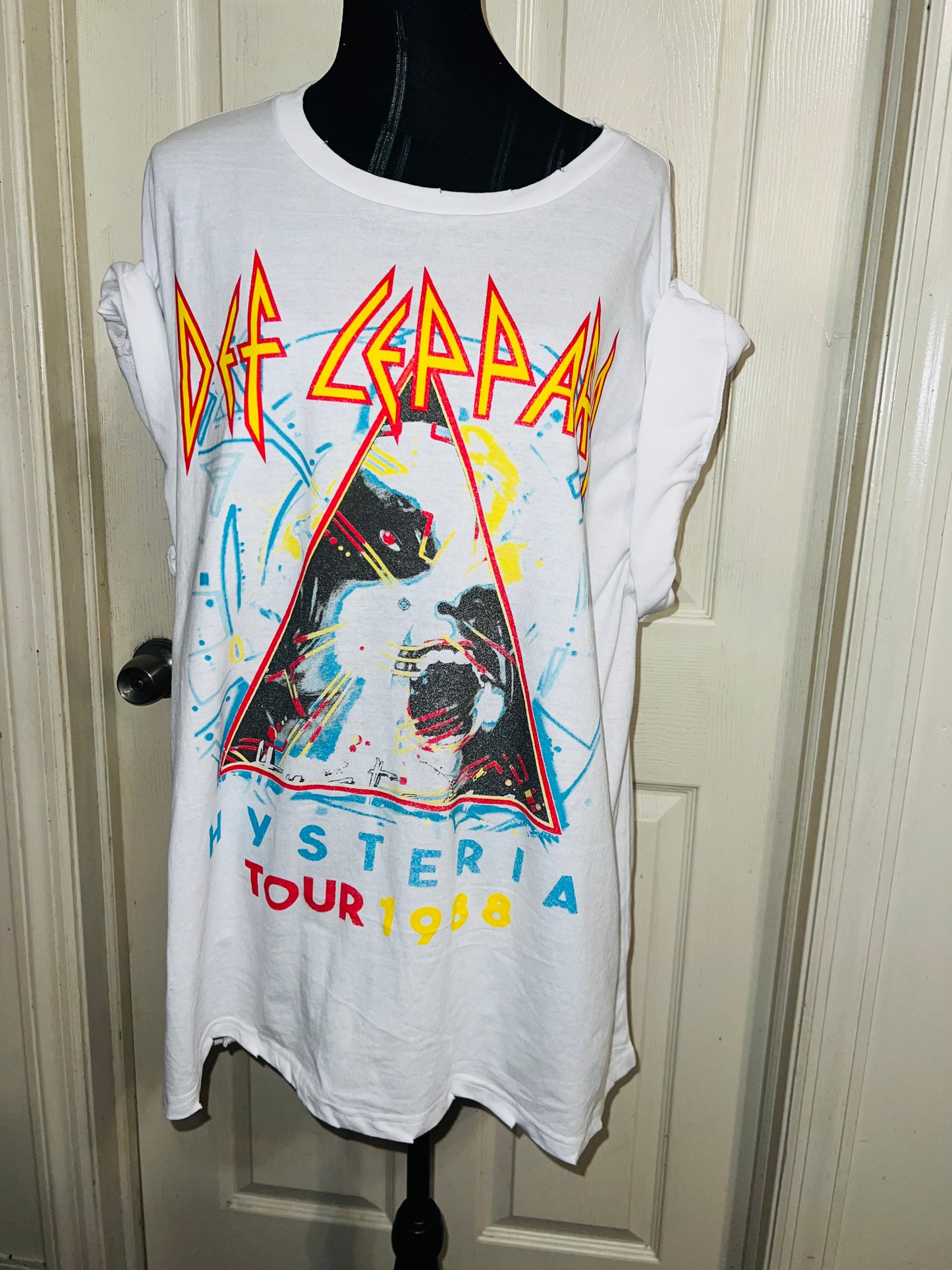 Def Leppard Double Sided Oversized Distressed Tee