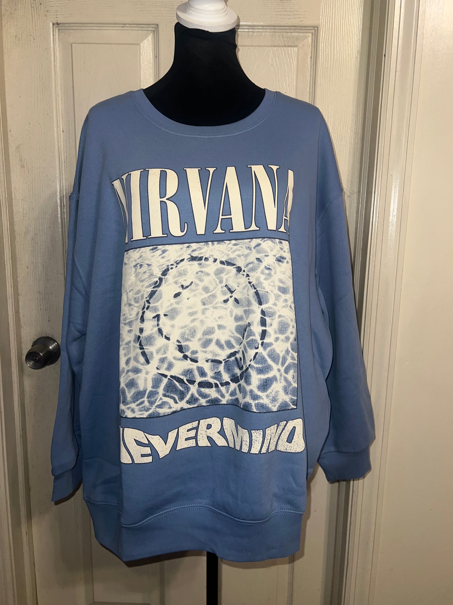 Nirvana Double Sided Oversized Distressed Sweatshirt