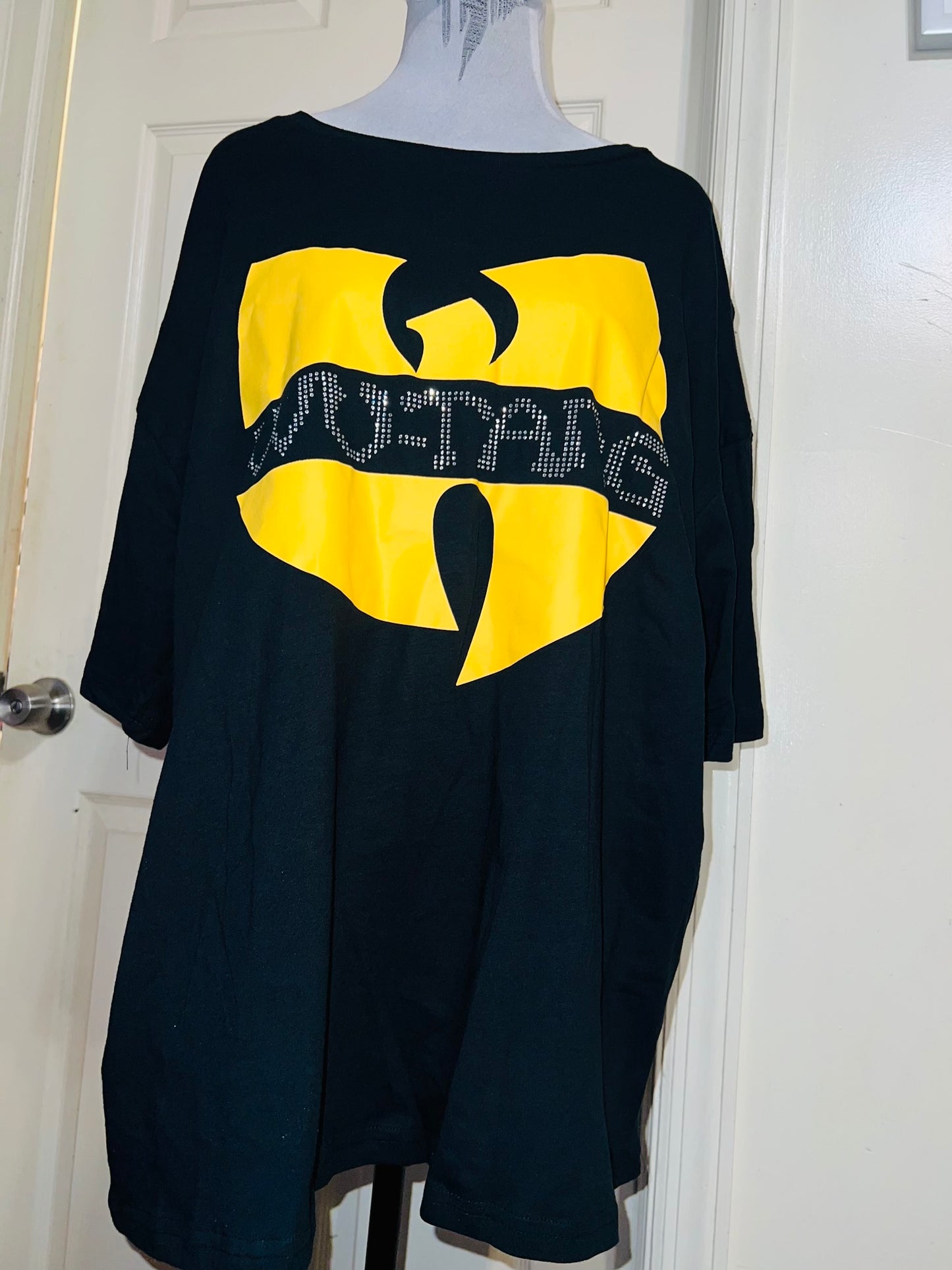Wu-Tang Clan Rhinestone Oversized Distressed Tee