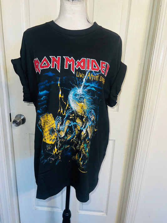 Iron Maiden Double Sided Oversized Distressed Tee