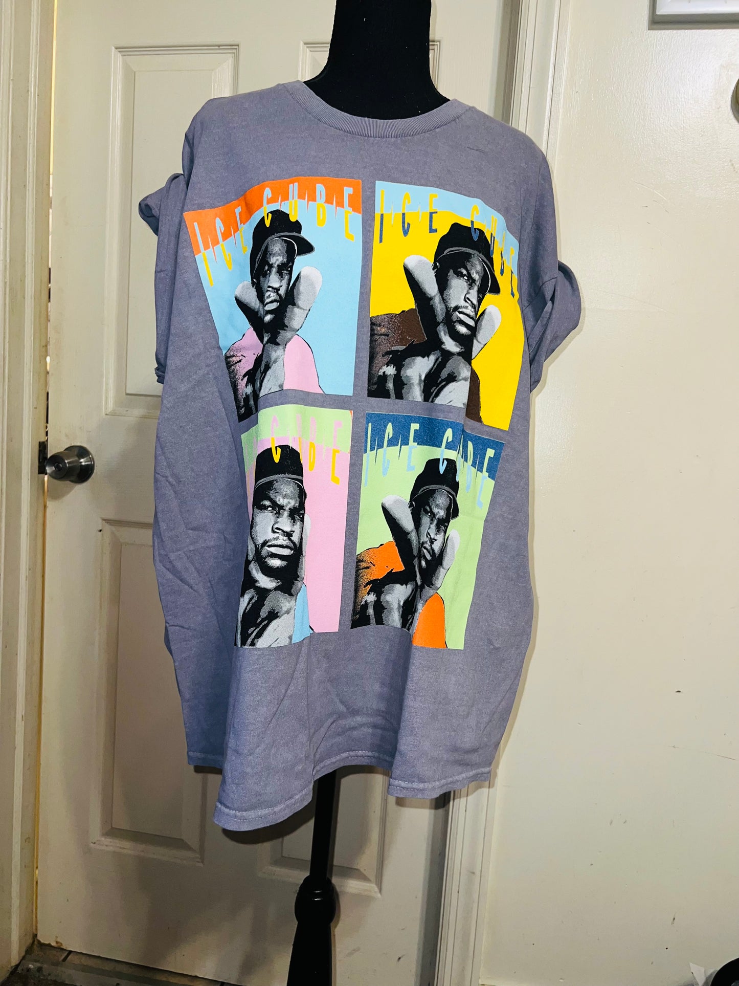 Ice Cube Warhol Pop Art Oversized Distressed Tee