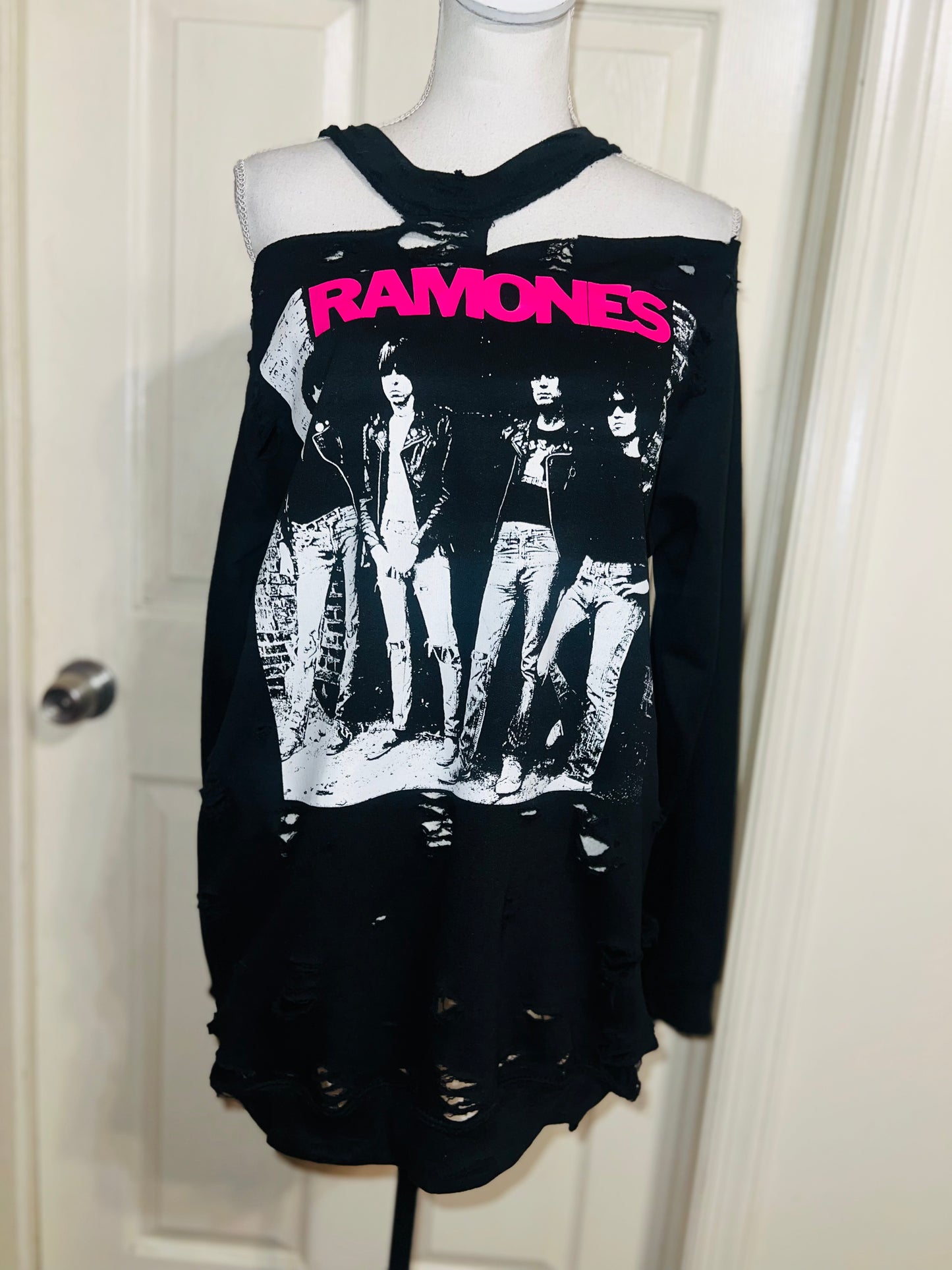Ramones Oversized Distressed Sweatshirt