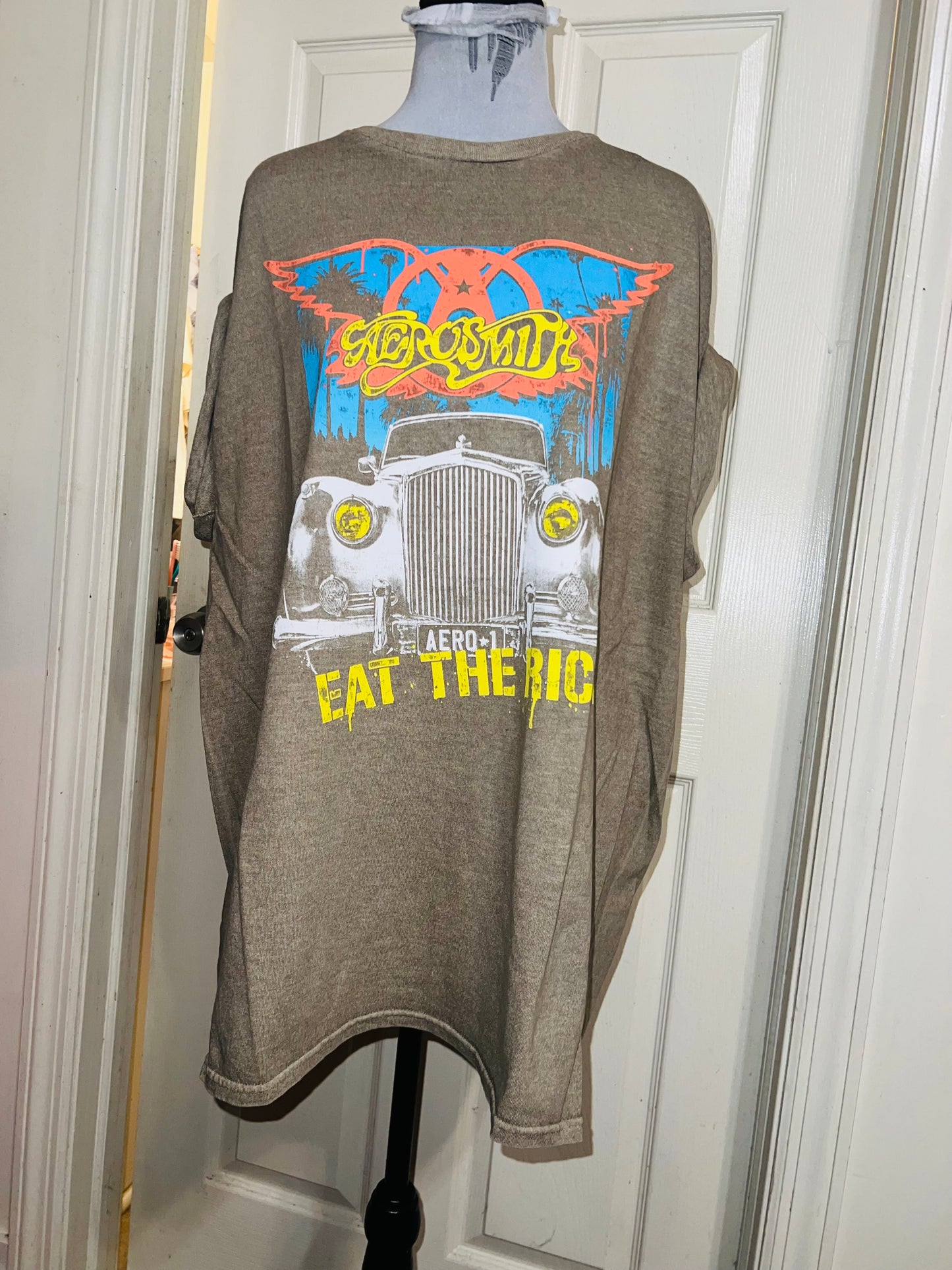 Aerosmith “Eat the Rich” Oversized Distressed Tee